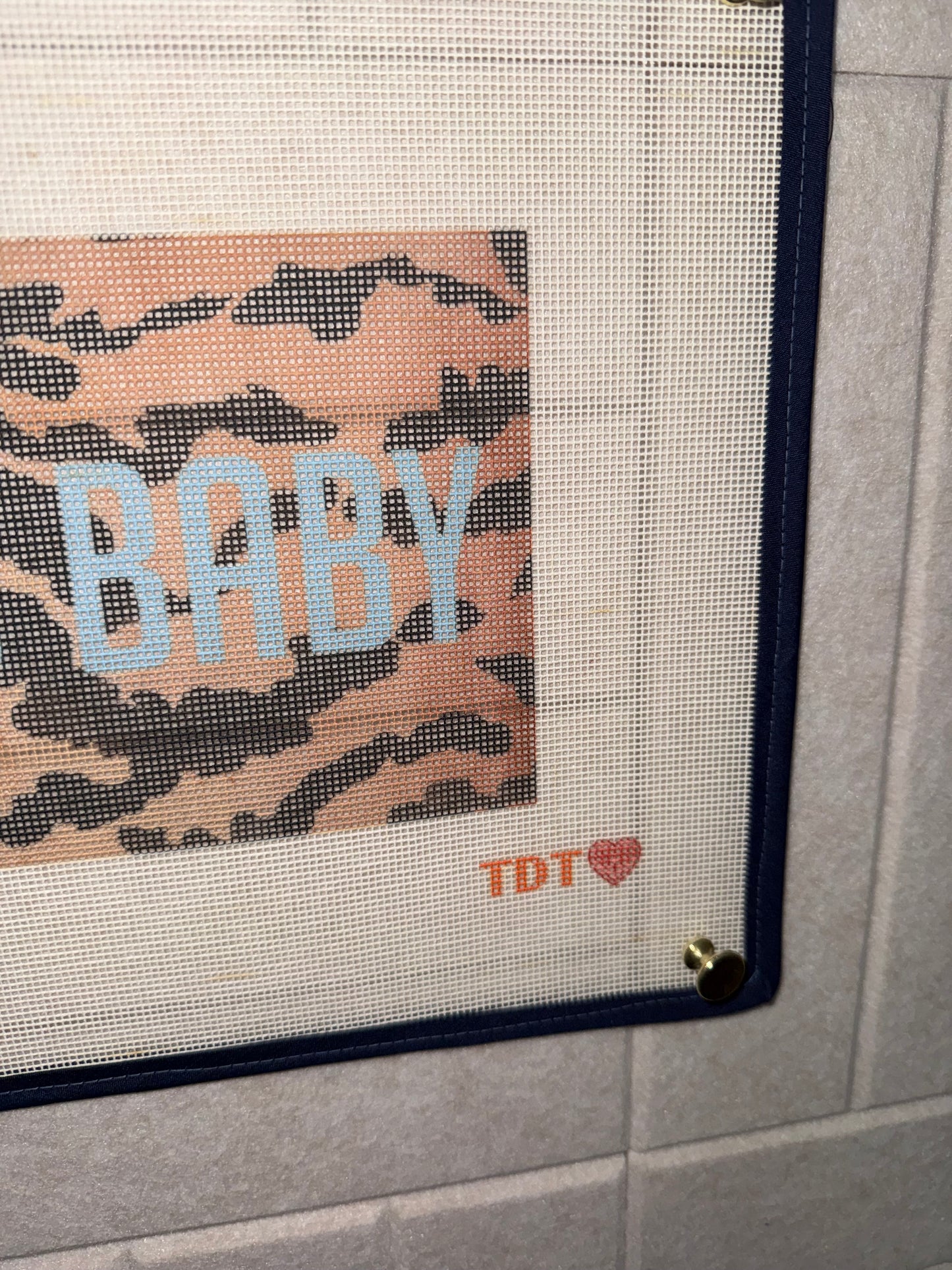 Mahj Baby Needlepoint Canvas, Tiger Stripe
