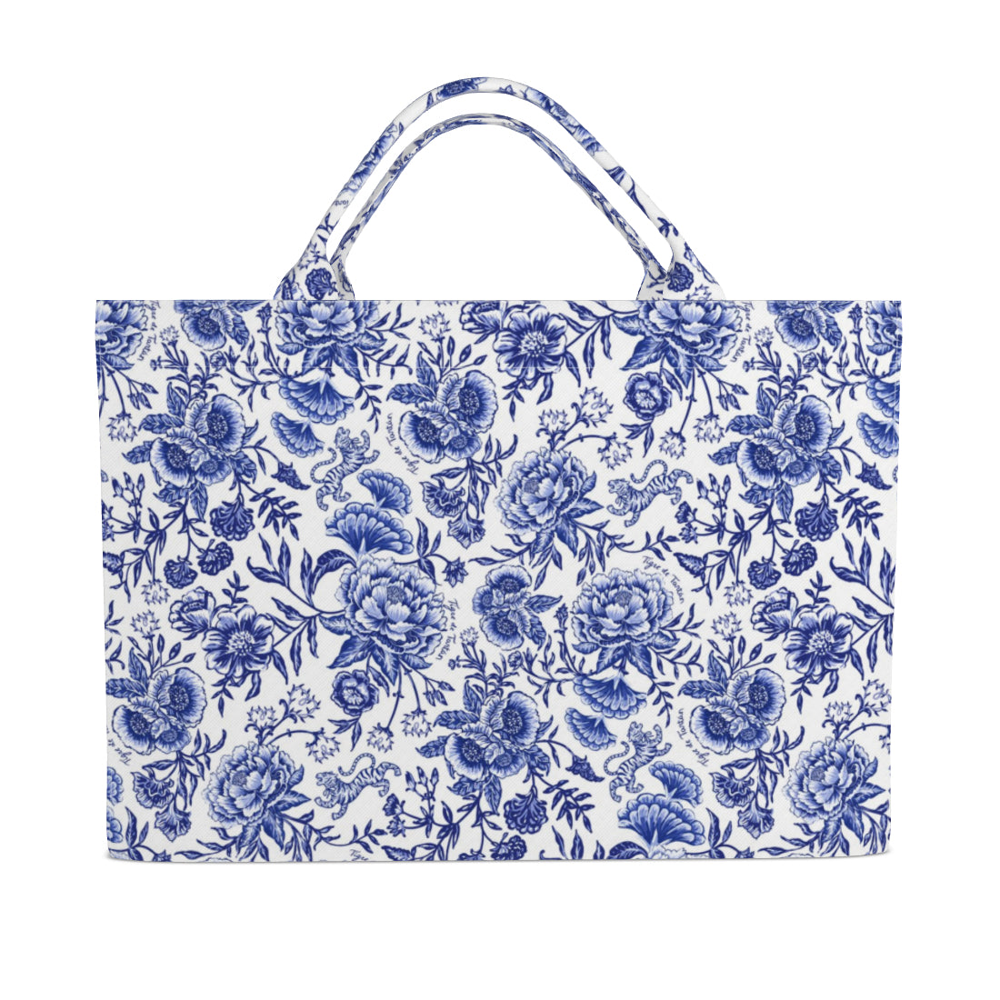 Jumbo Slouchy Denim Tote, CHINOISERIE BLEU