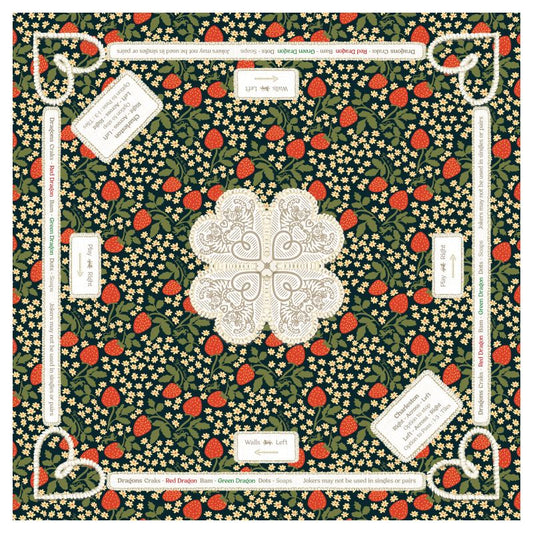 Mahjong Gaming Mat, STRAWBERRY ** RULES EDITION***