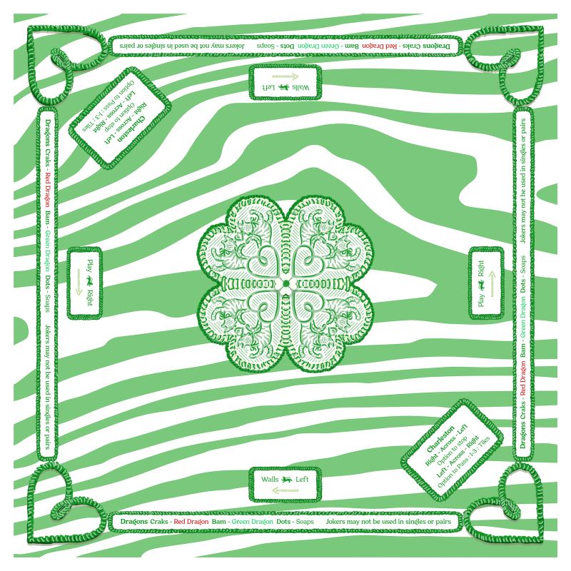 Mahjong Gaming Mat, FAUX BOIS ***RULES EDITION