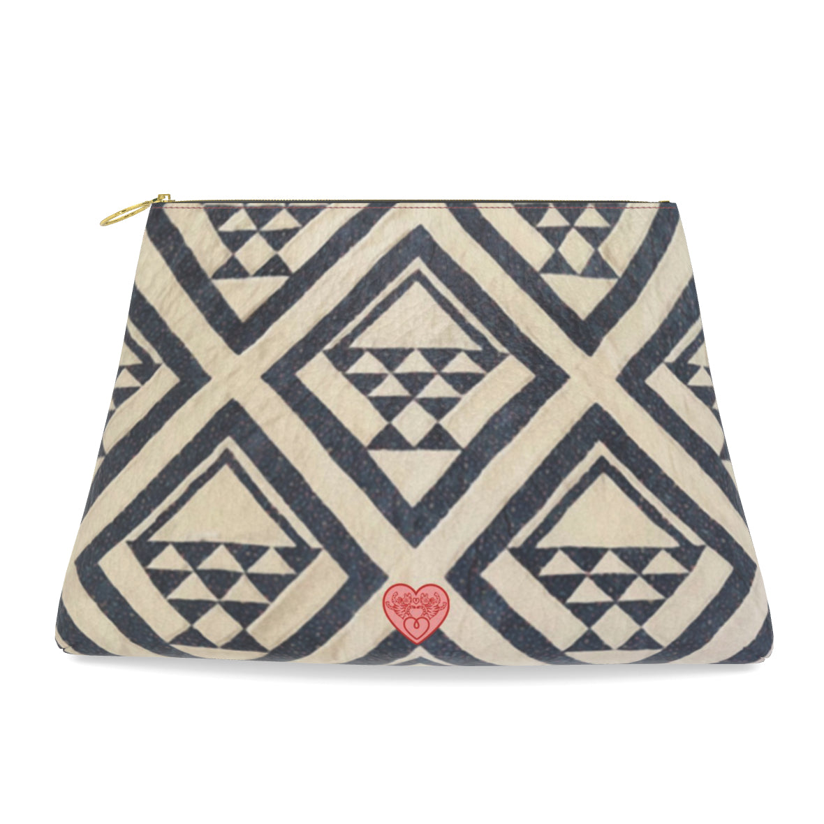 Roomy Leather Clutch – Blue Barn Basket (Basket Quilt) Tigre de Tartán x Thrills of the Hunt
