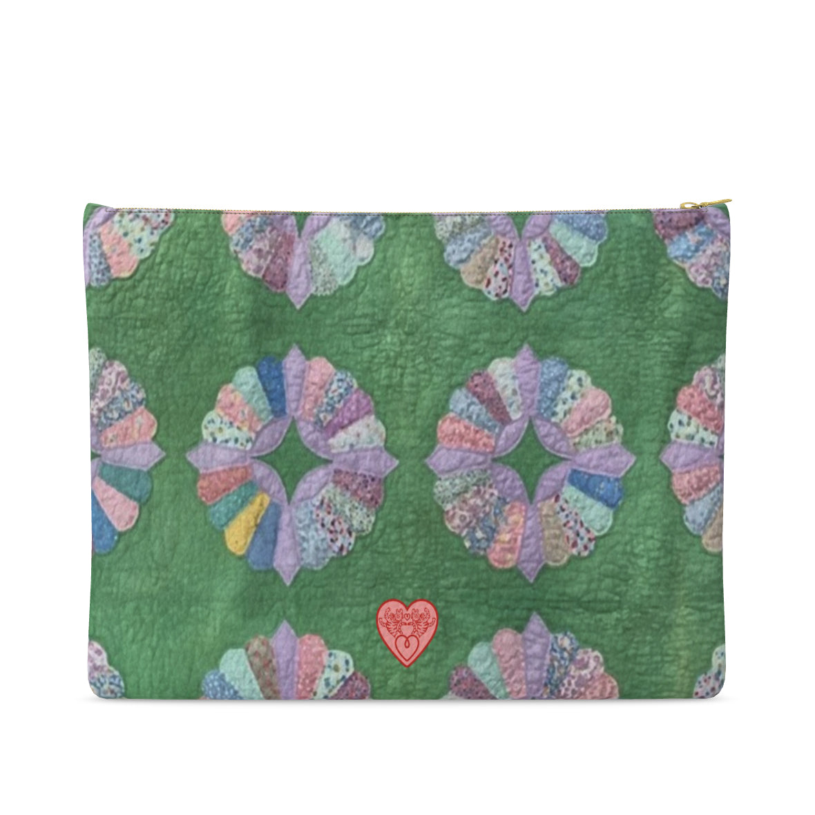 Medium Leather Pouch – Verdant Fan (Grandmother’s Fan) Tigre de Tartán x Thrills of the Hunt
