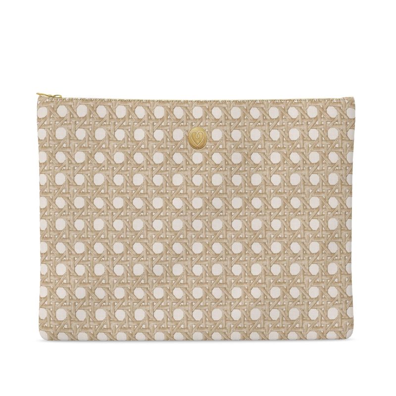 Medium Leather Pouch- CANNAGE BLONDE