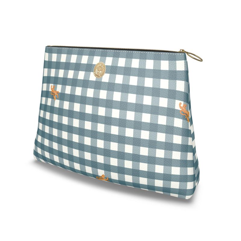 Roomy Leather Clutch, CRITTER PLAID