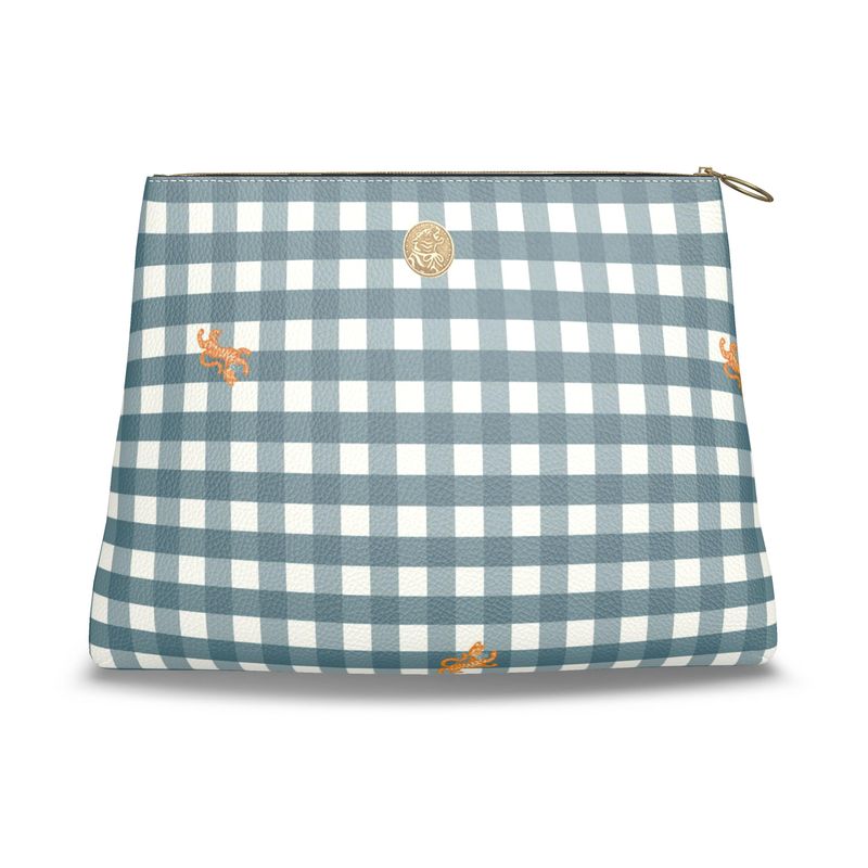 Roomy Leather Clutch, CRITTER PLAID
