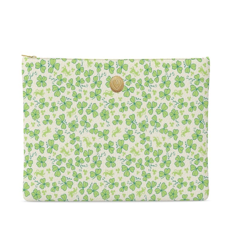 Medium Leather Pouch, CLOVER