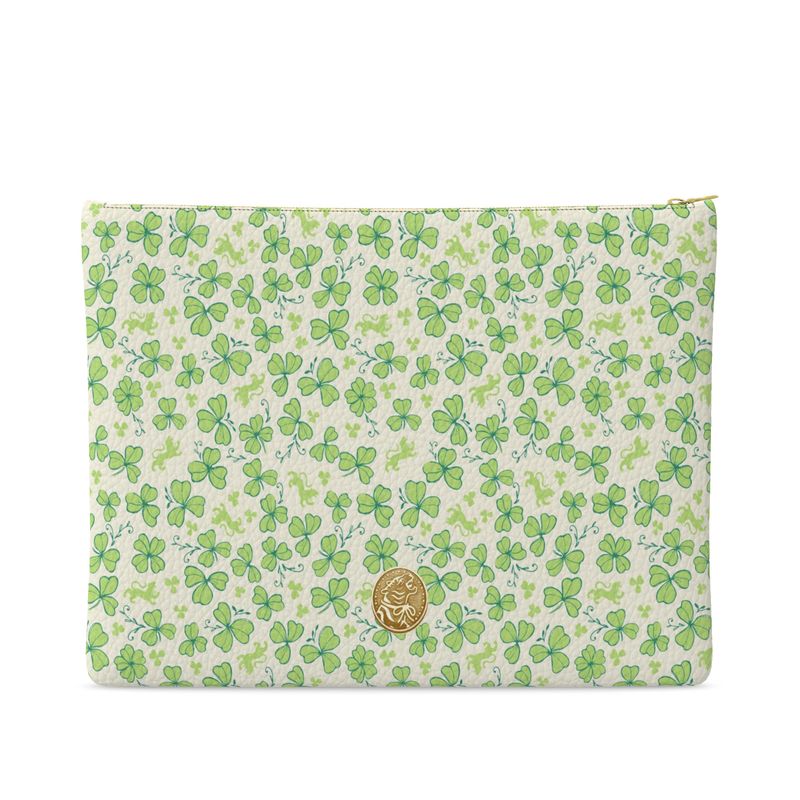 Medium Leather Pouch, CLOVER