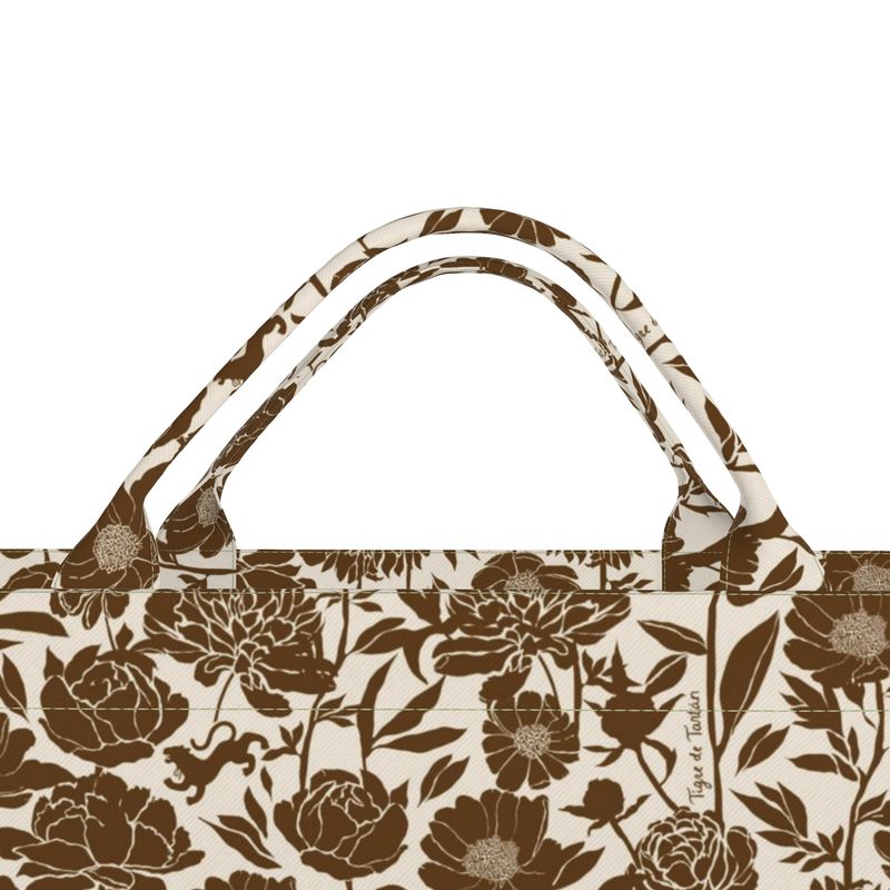 Jumbo Slouchy Denim Tote, NDLPT COCONUT PEONY
