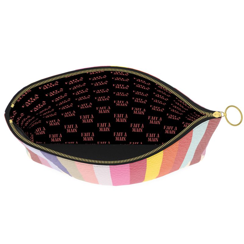 FAIT Á MAIN x TDT Roomy Leather Clutch, RAINBOW DRIP