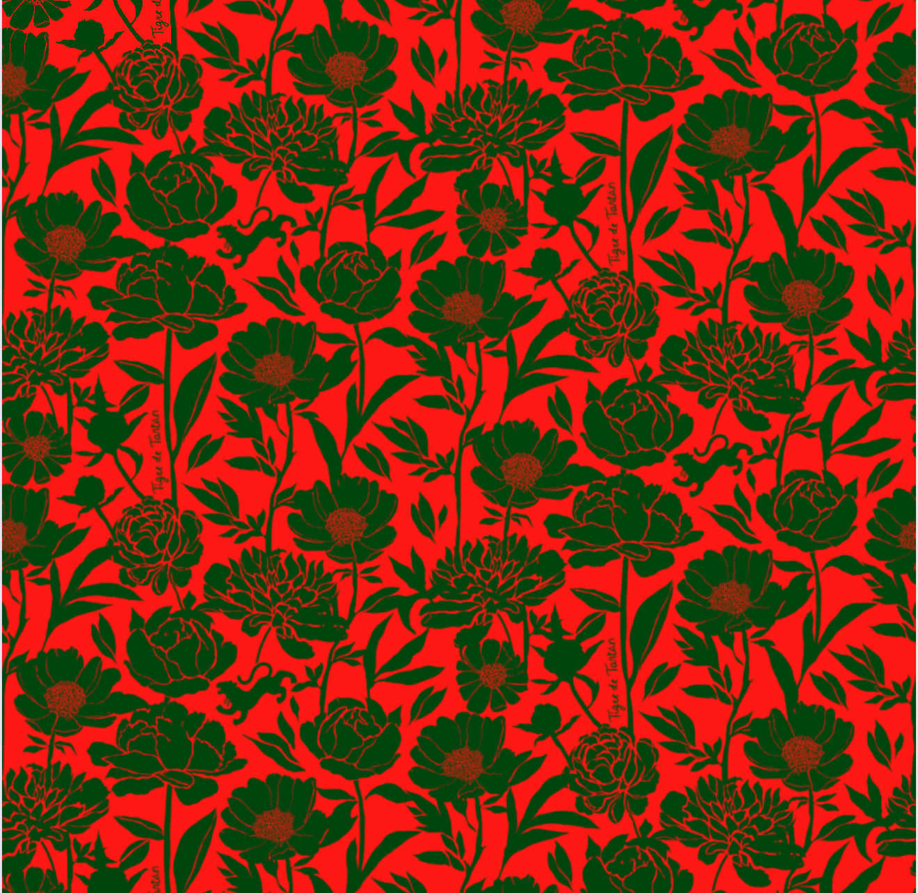 Velvet Pillow with Italian Peony Print