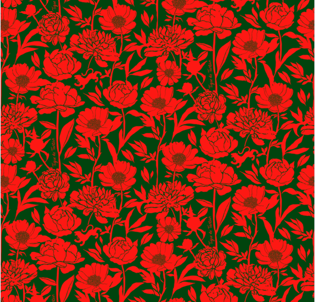 Velvet Pillow with Italian Peony Print