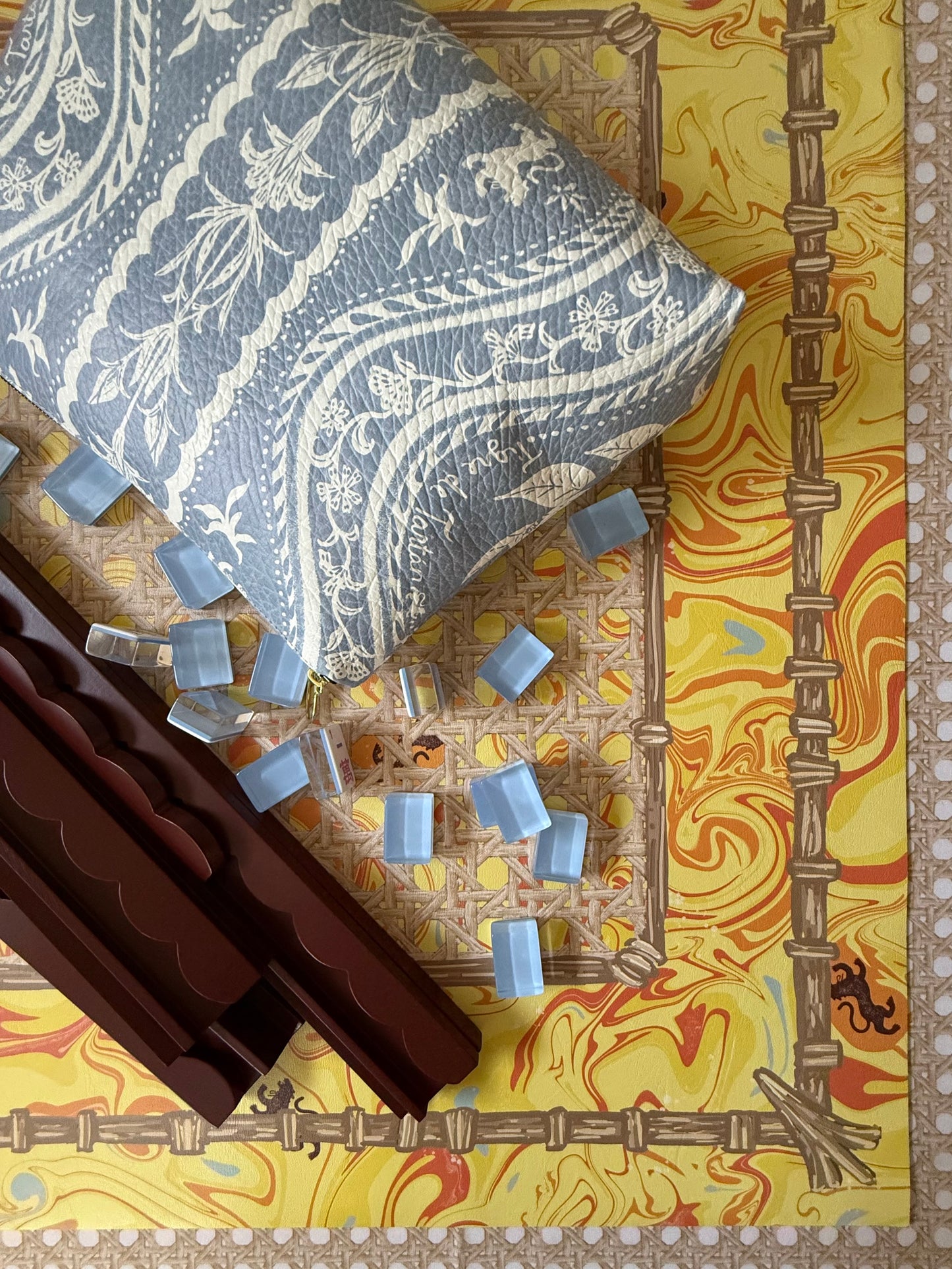 Mahjong Gaming Mat, THANK YOU NOTE, MARIGOLD, ***RULES EDITION