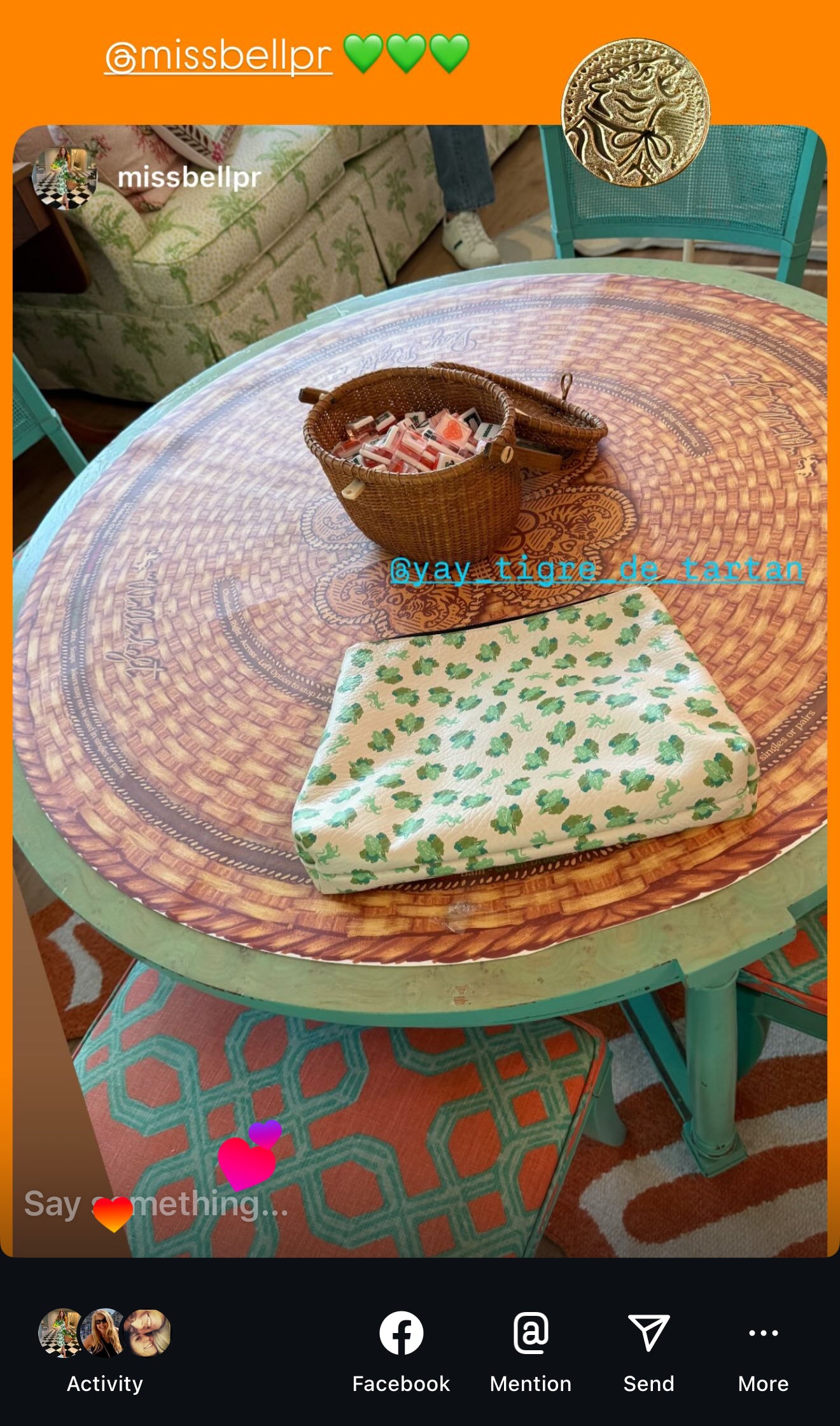 Mahjong Gaming Mat, NANTUCKET BASKET **RULES EDITION *ROUND