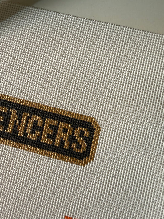 NO INFLUENCERS Quarter Board painted needlepoint canvas