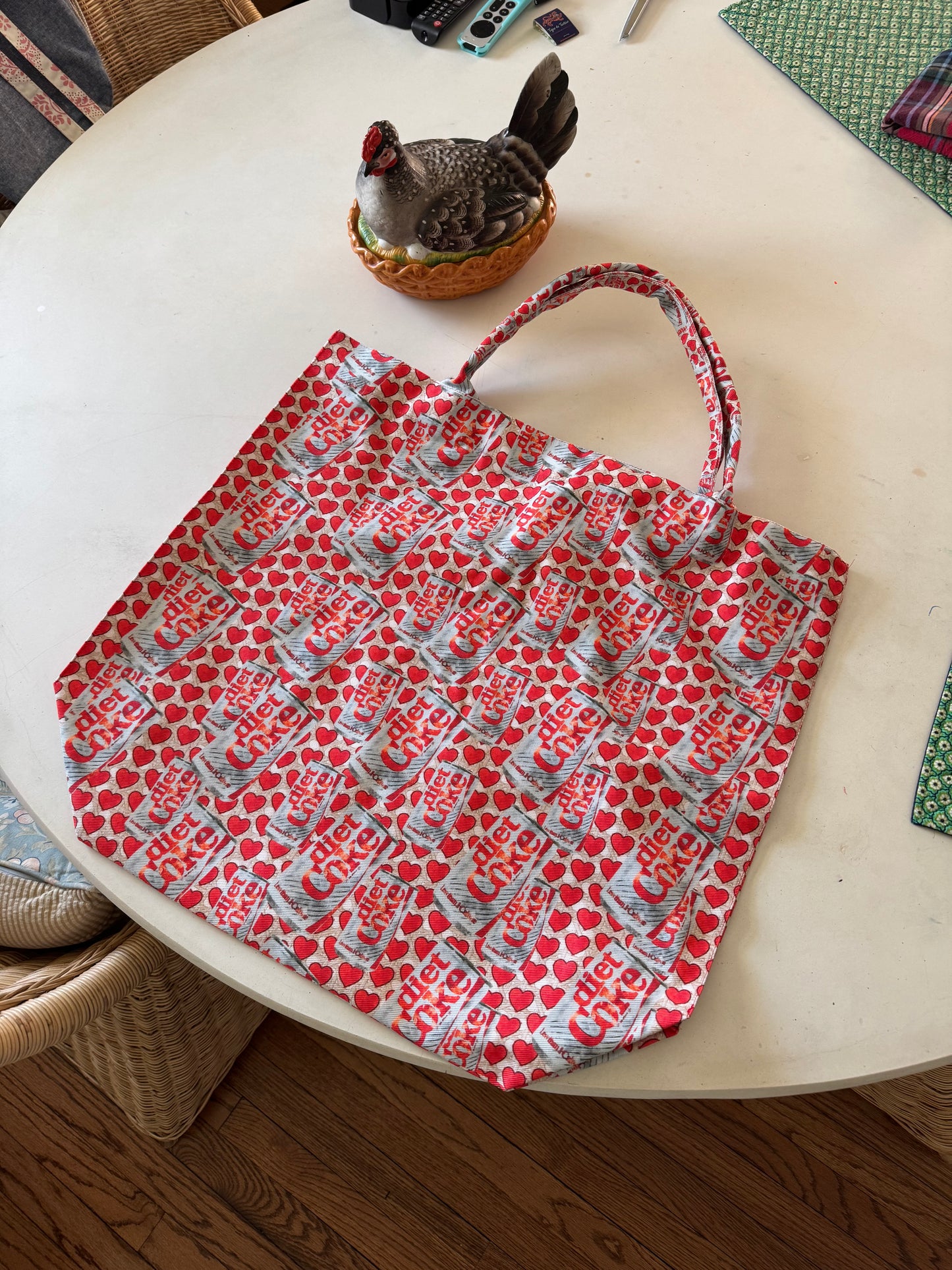 Jumbo Slouchy Denim Tote, Love Language