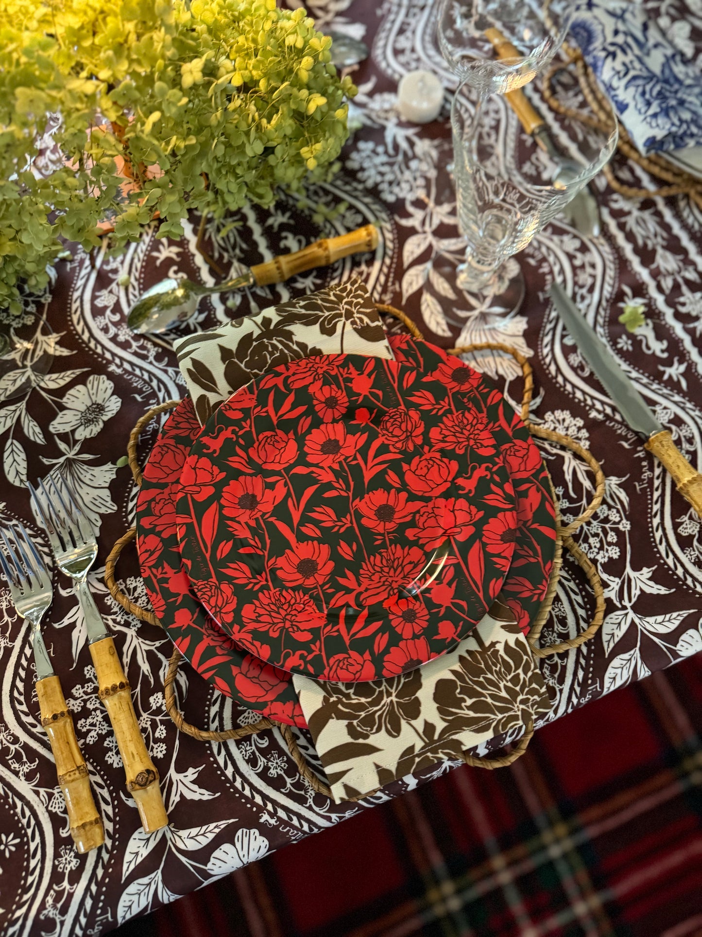 10" Melamine Dinner Plate, ITALIAN PEONY, Set of 4