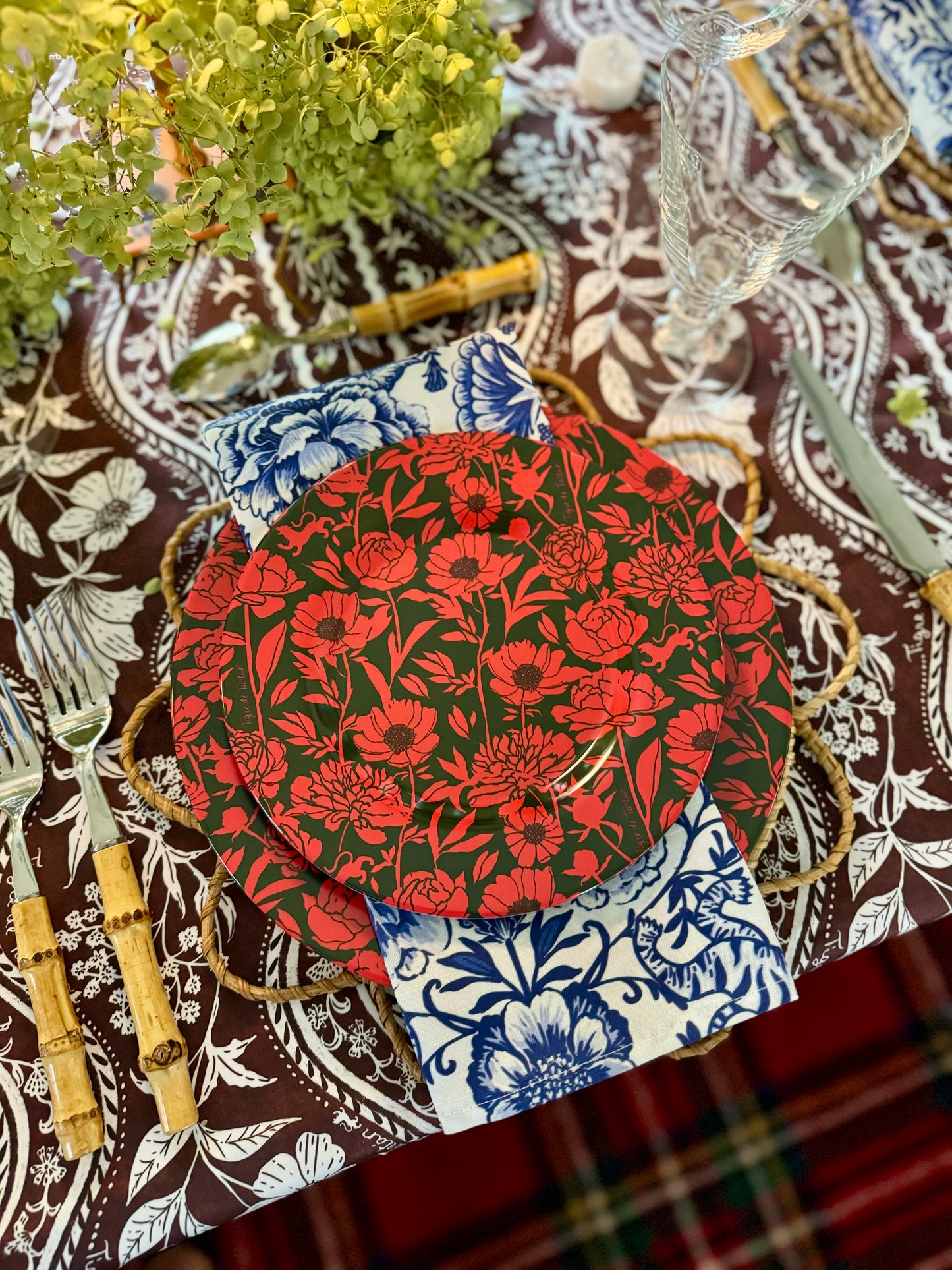 10" Melamine Dinner Plate, ITALIAN PEONY, Set of 4