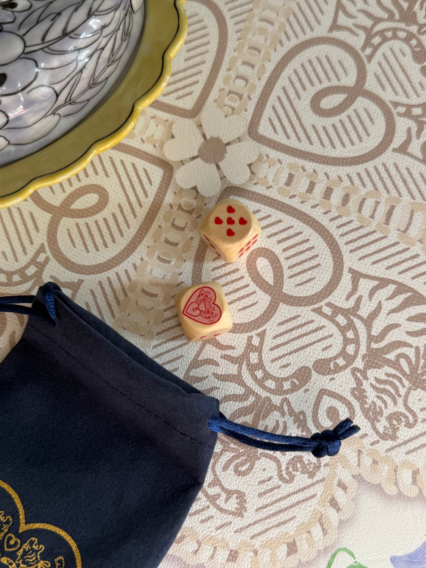 House Hearts Logo Dice with Logo Velvet bag