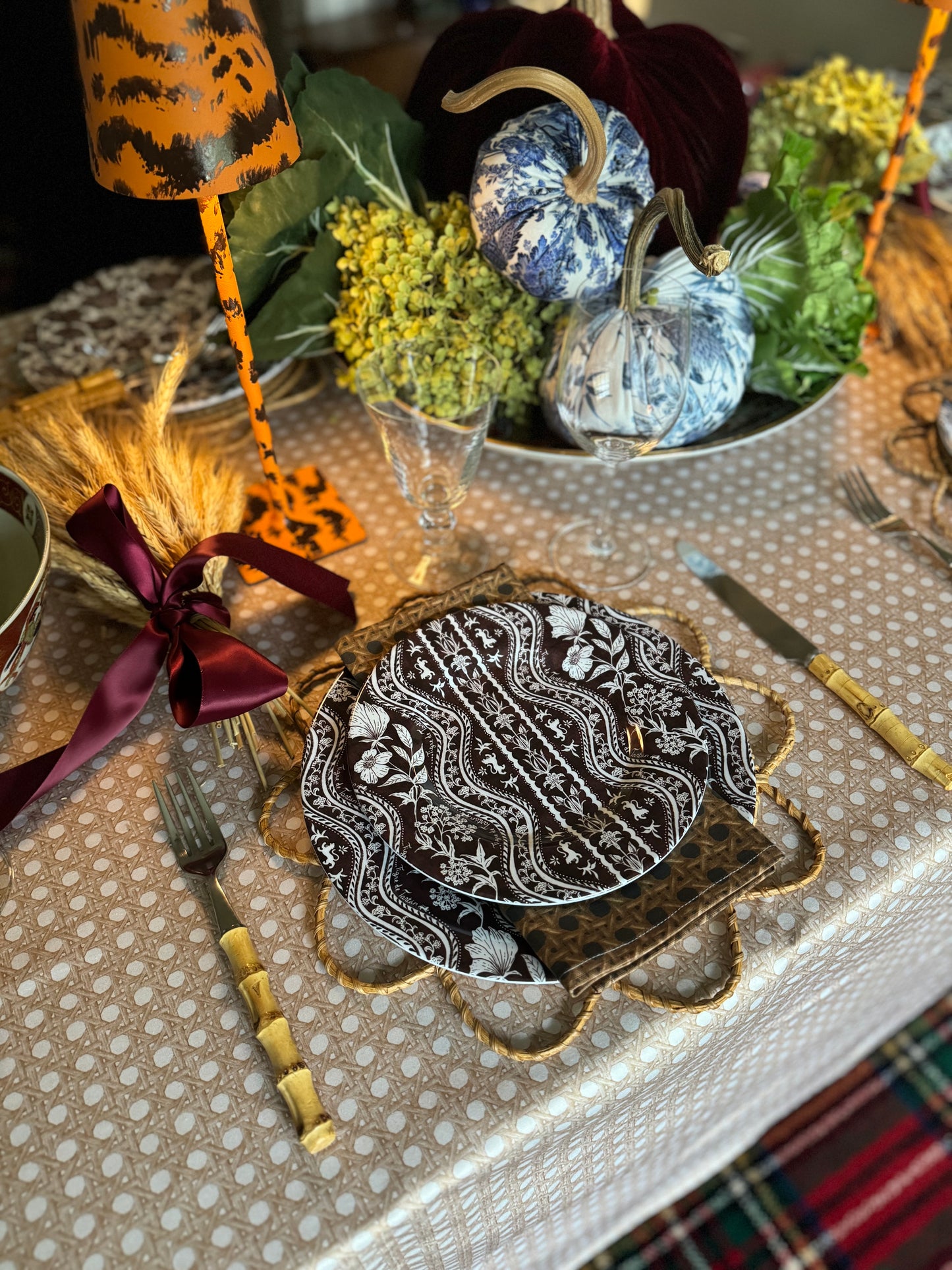 8" Melamine Salad/Dessert Plate, DOMINO GINGERBREAD, Set of 4
