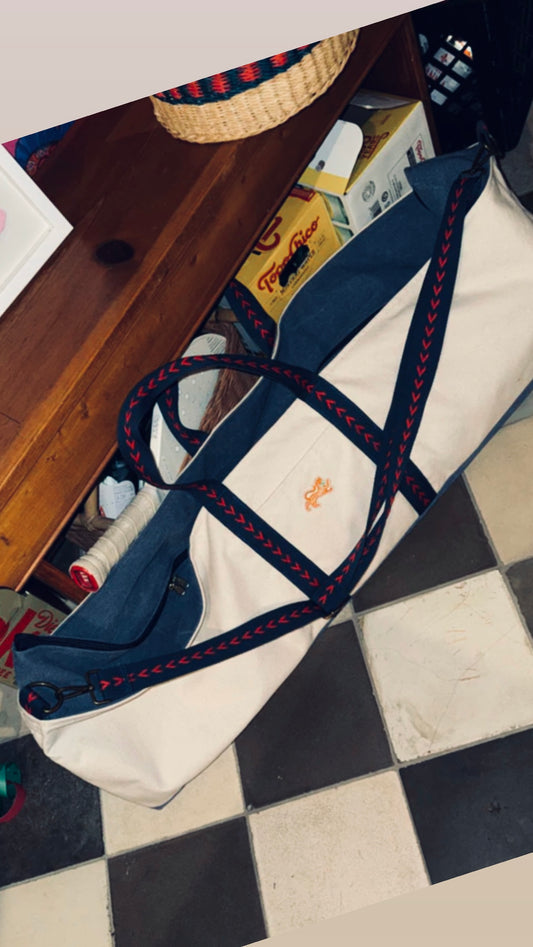 The Mahjong Field Bag, NAVY/NATURAL OR OLIVE — view 2 of 14