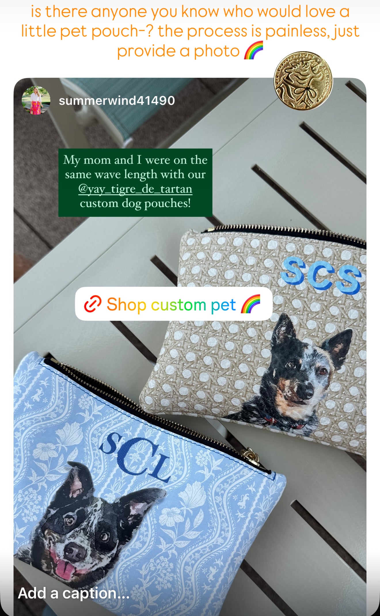 Custom Nappa Leather Pet Pouch, SMALL / MEDIUM - FLAT