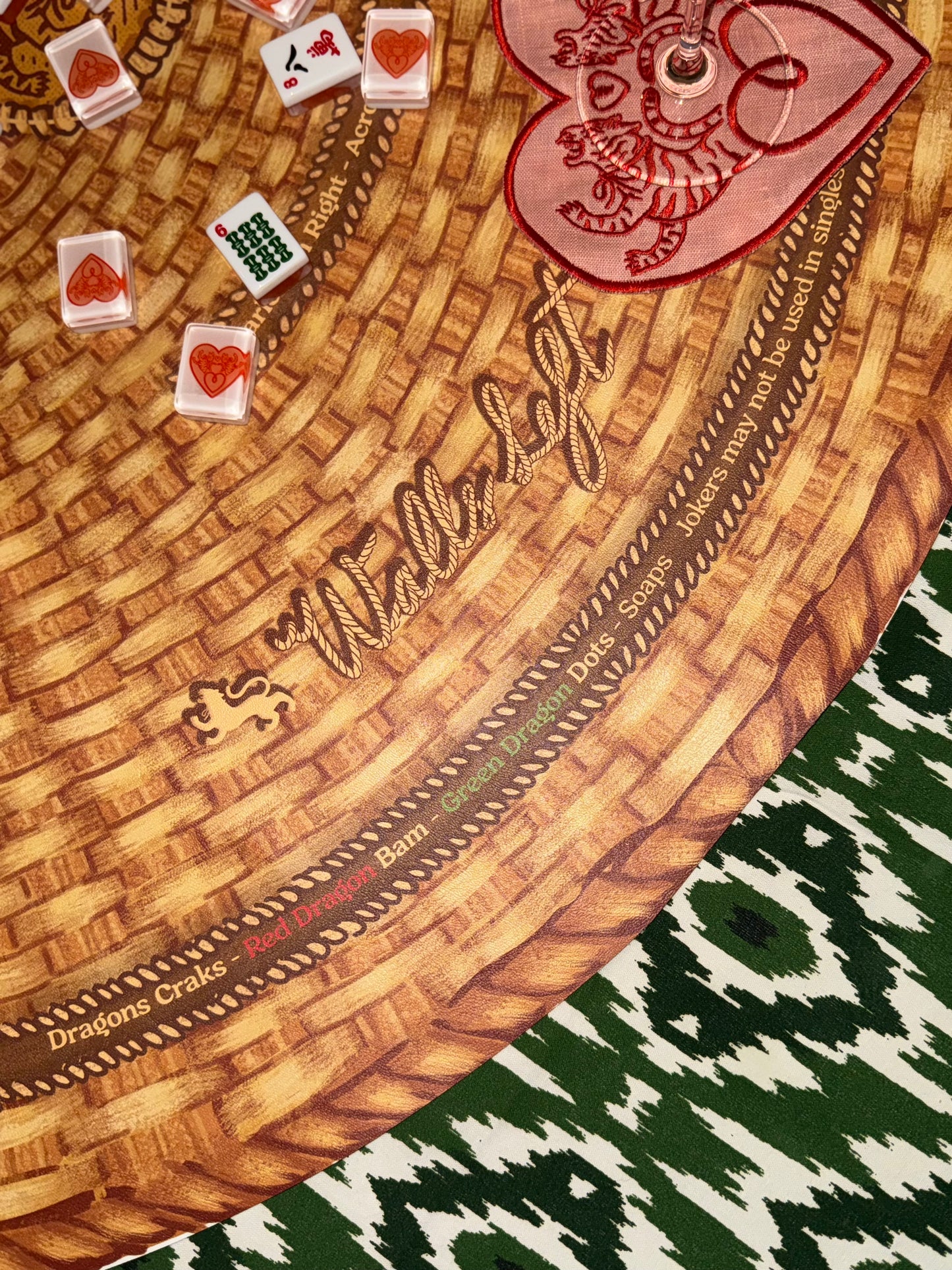 Mahjong Gaming Mat, NANTUCKET BASKET **RULES EDITION *ROUND