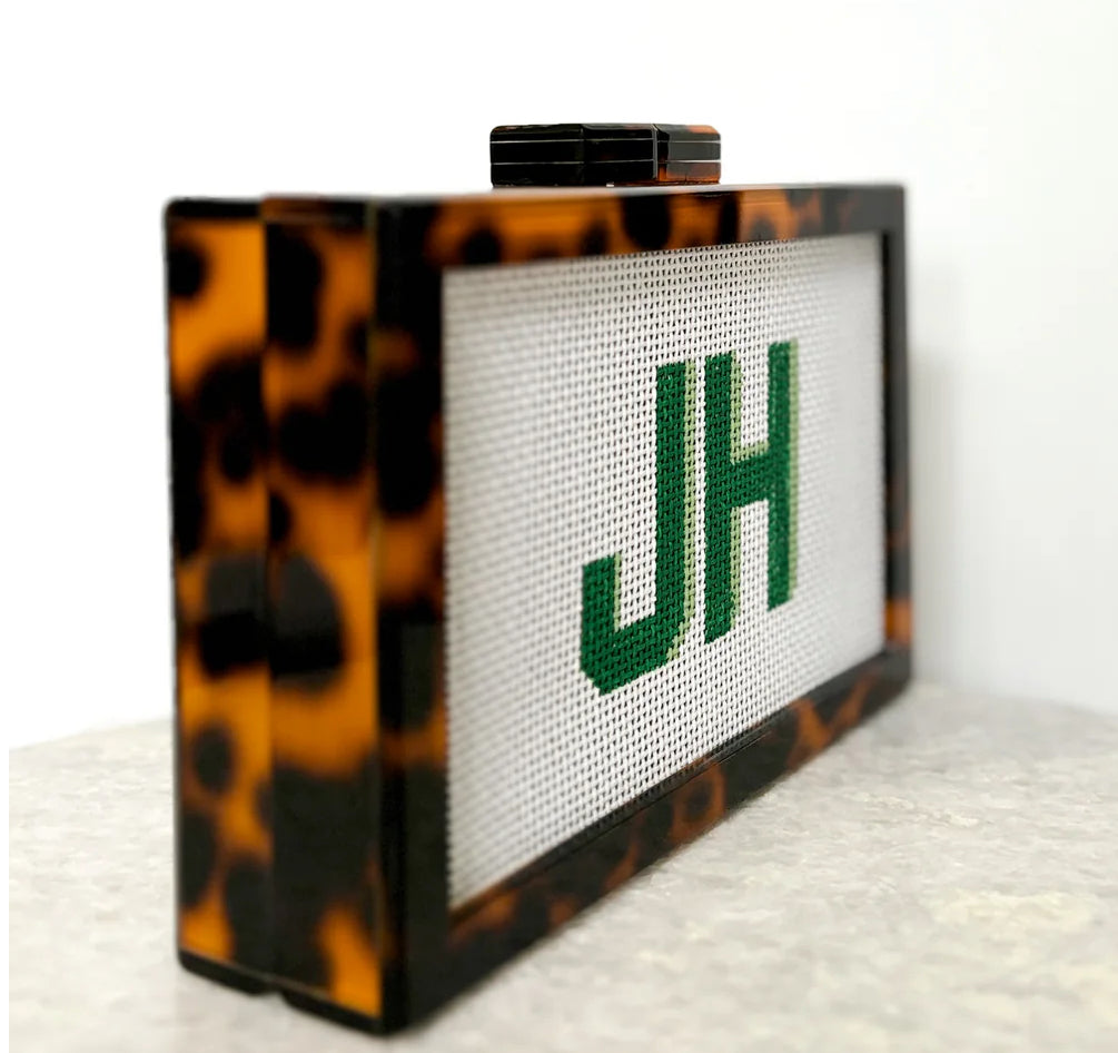 Self-Finishing Acrylic Clutch with Built-In Needlepoint Canvas