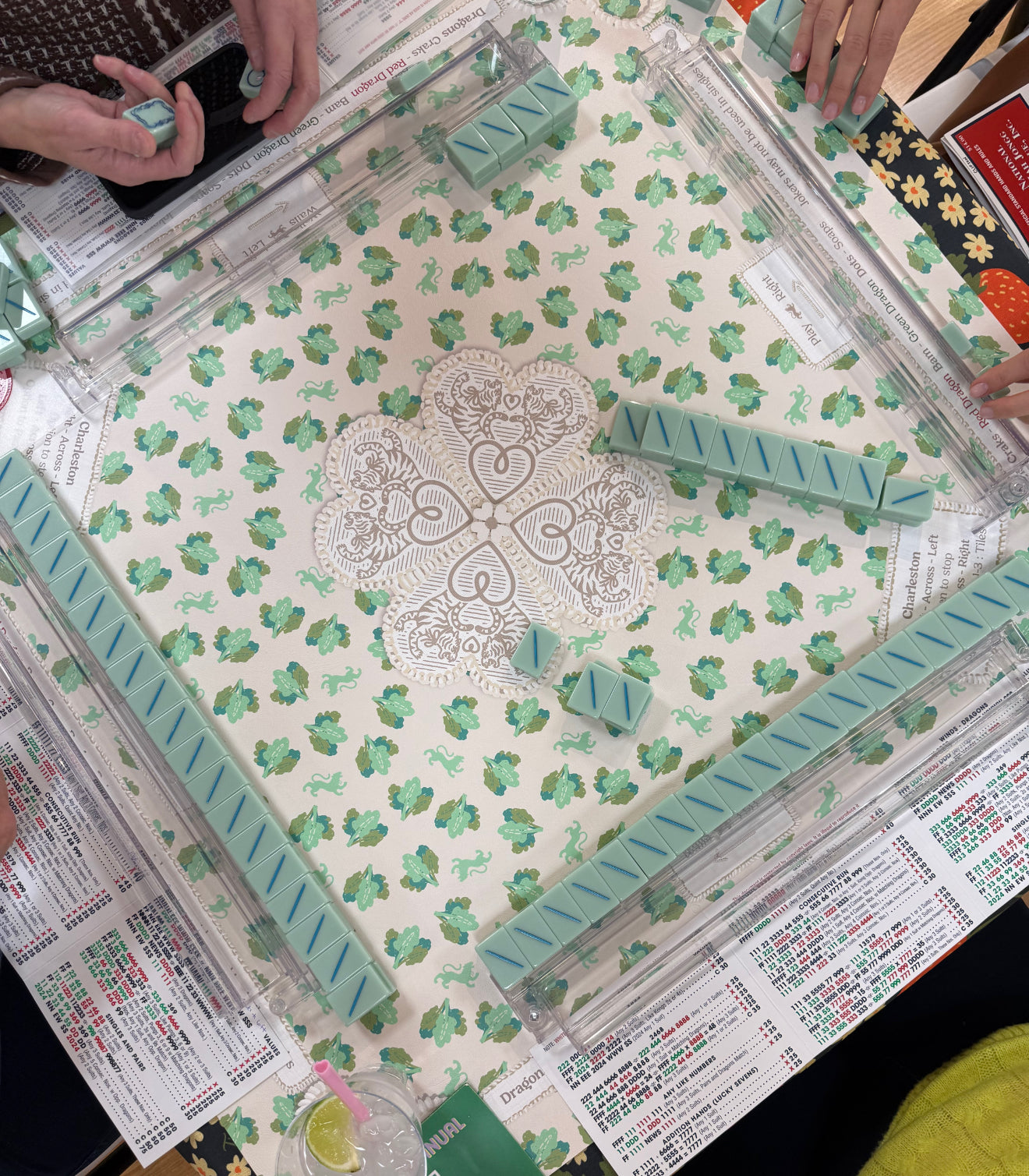 Mahjong Gaming Mat, LETTUCE ** RULES EDITION