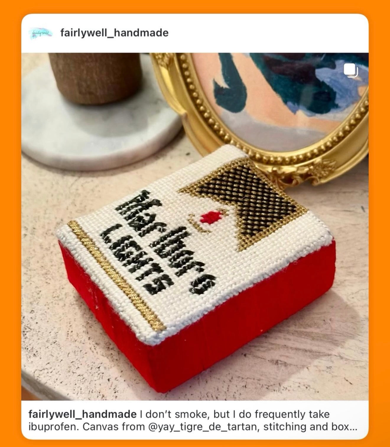 Vice Object Hand Painted Needlepoint Canvases