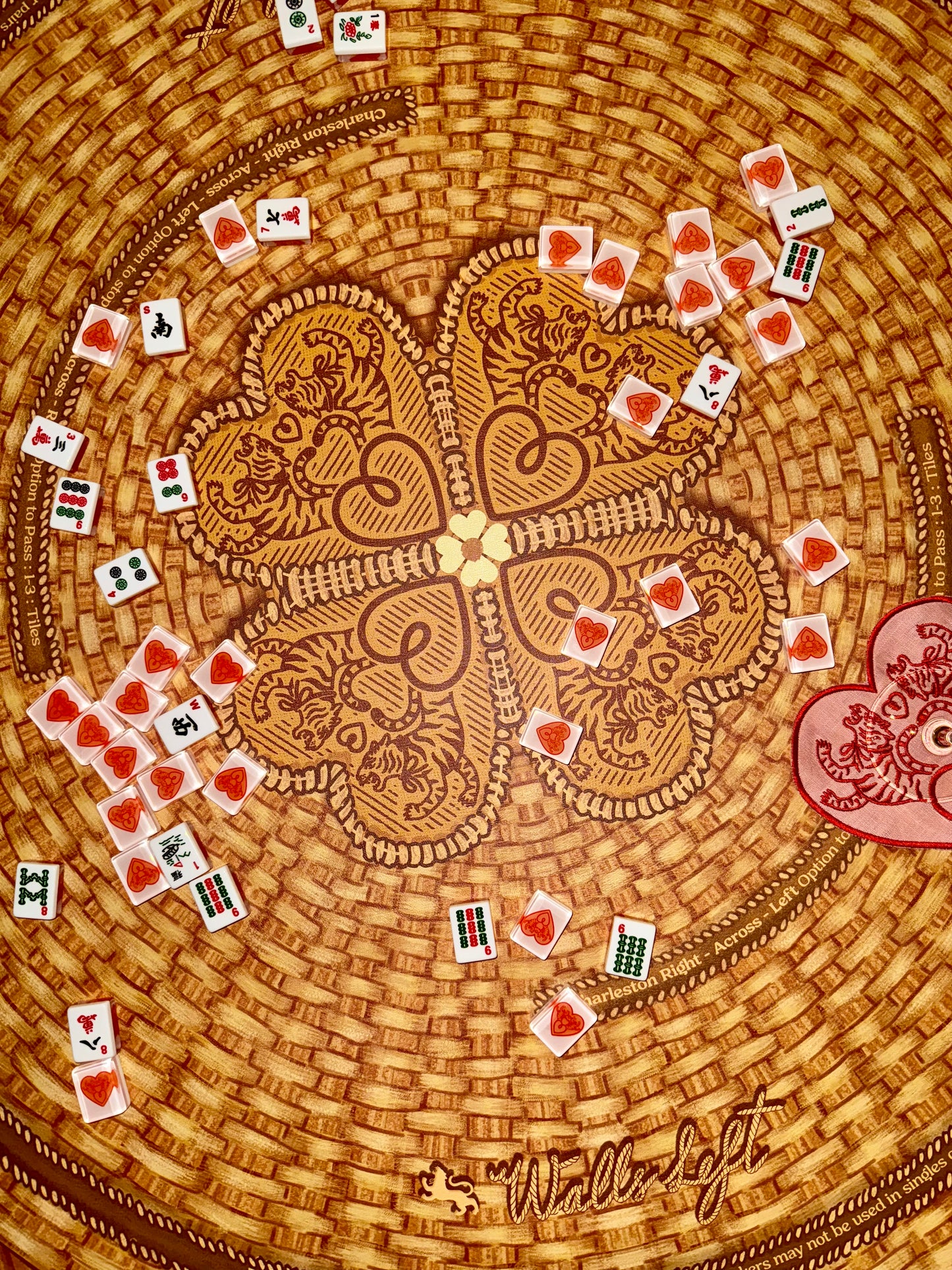 Mahjong Gaming Mat, NANTUCKET BASKET **RULES EDITION *ROUND