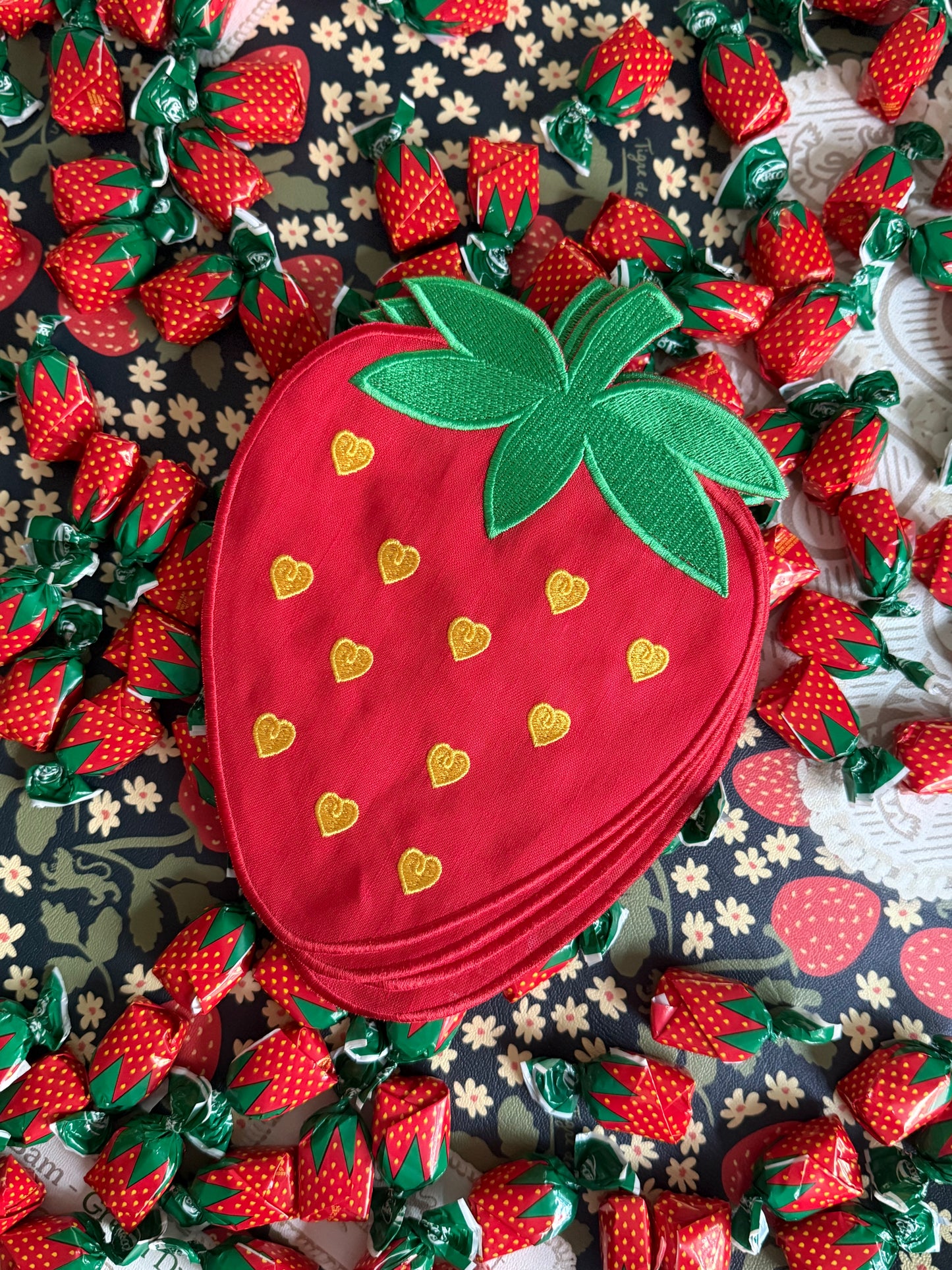 Embroidered Linen Cocktail Napkins- TIGER CLOVER LOGO
