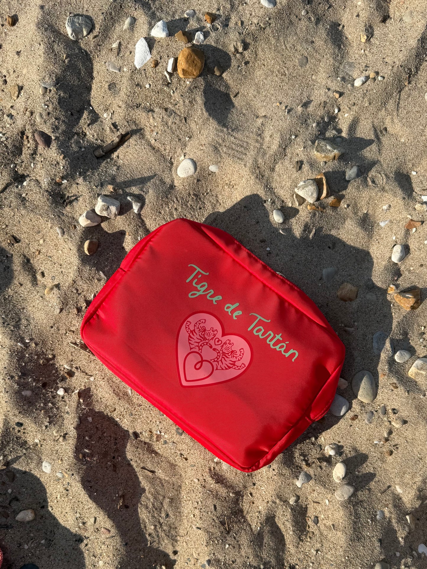 Nylon Satin Project Bag with Clear Window Front, HEART, LARGE