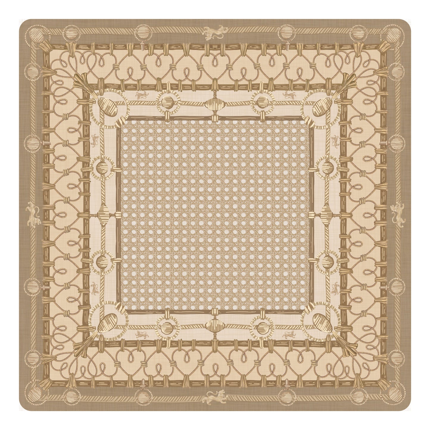 Mahjong Gaming Mat, Caned Trompe L'oeil BLONDE