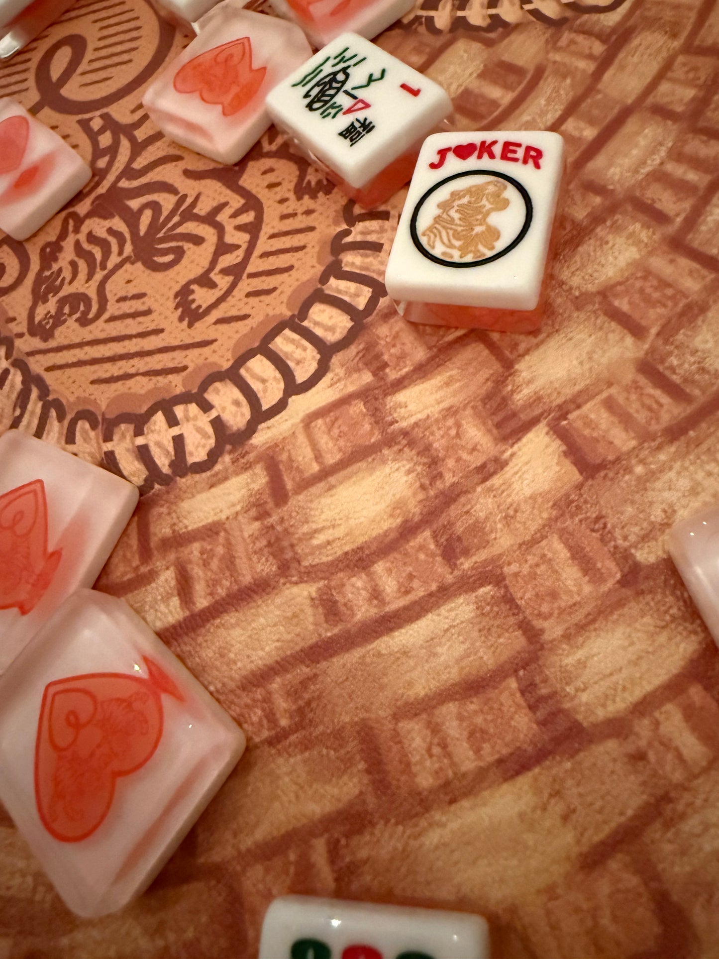 Mahjong Gaming Mat, NANTUCKET BASKET **RULES EDITION *ROUND