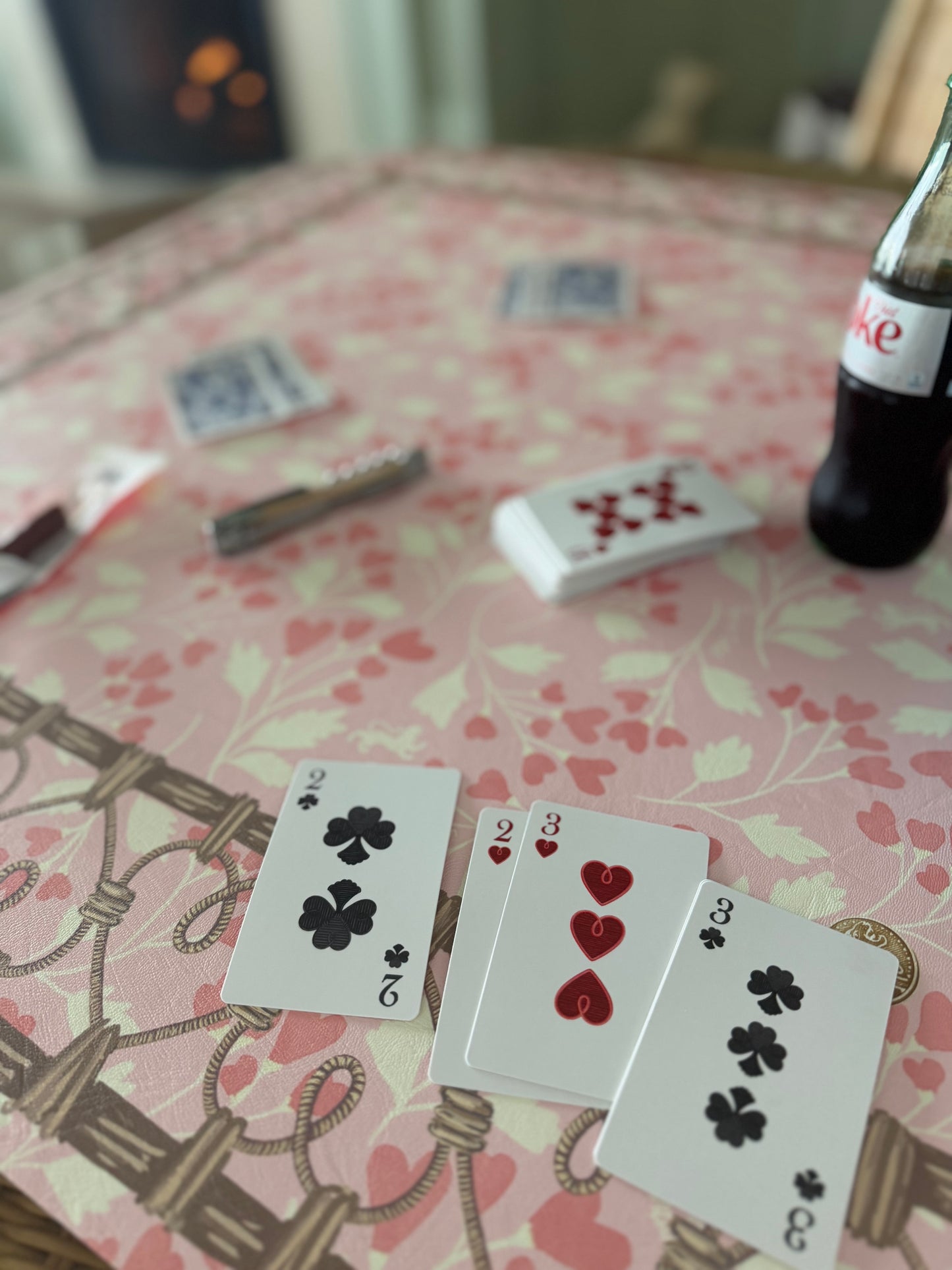 Illustrated Playing Cards with Tiger Motif and Needlepoint Accents, CHINOISERIE BLEU