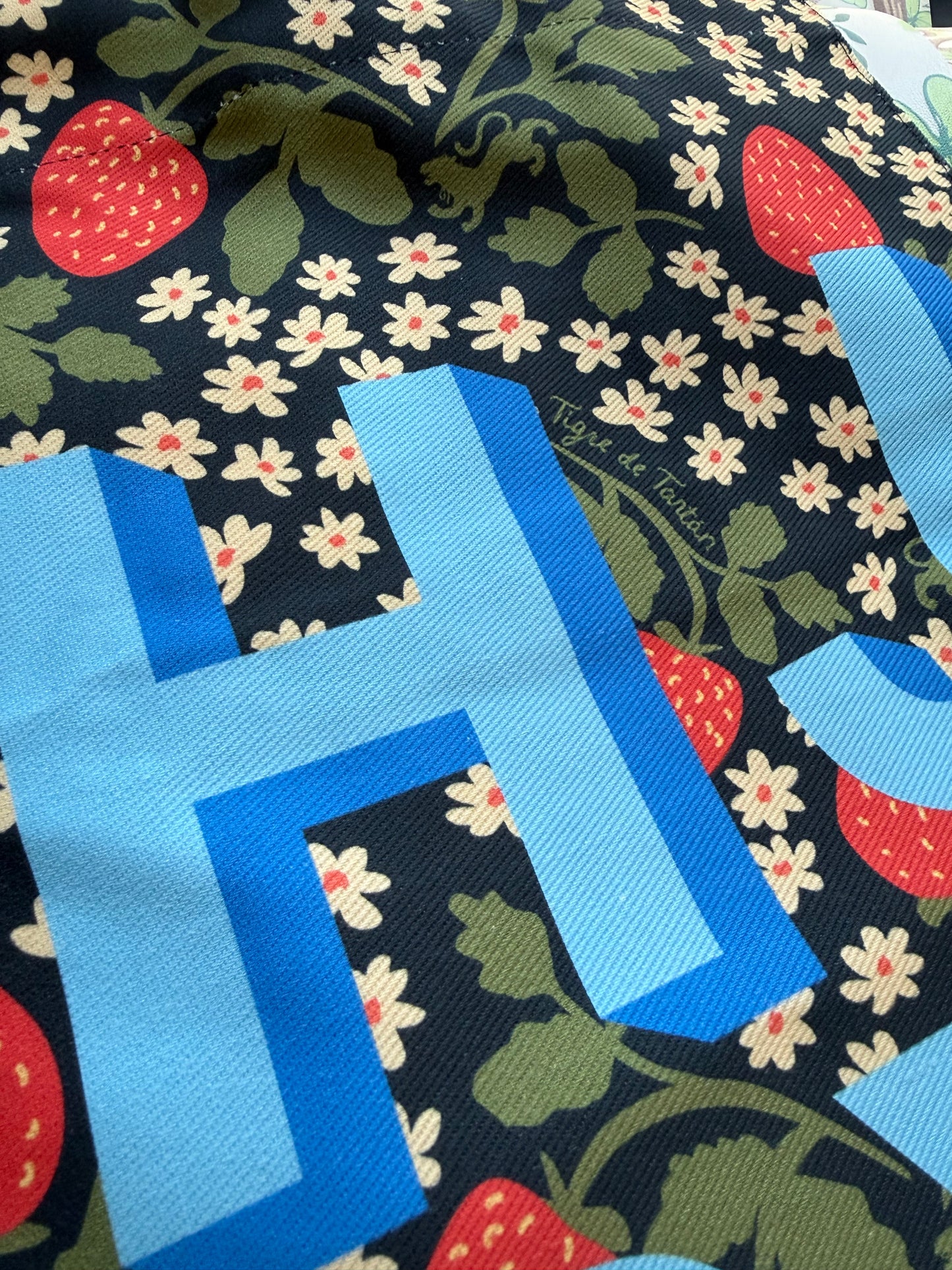 Jumbo Slouchy Denim Tote, MAHJ BABY STRAWBERRY