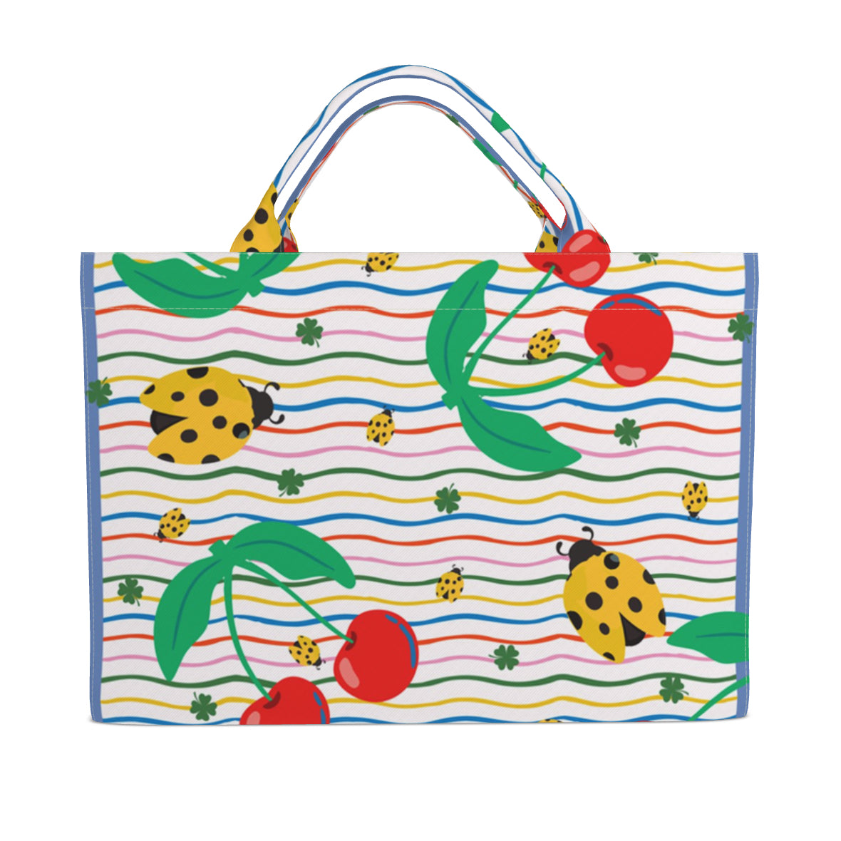 Jumbo Slouchy Denim Tote, LUCKY CHERRY by Fait à Main