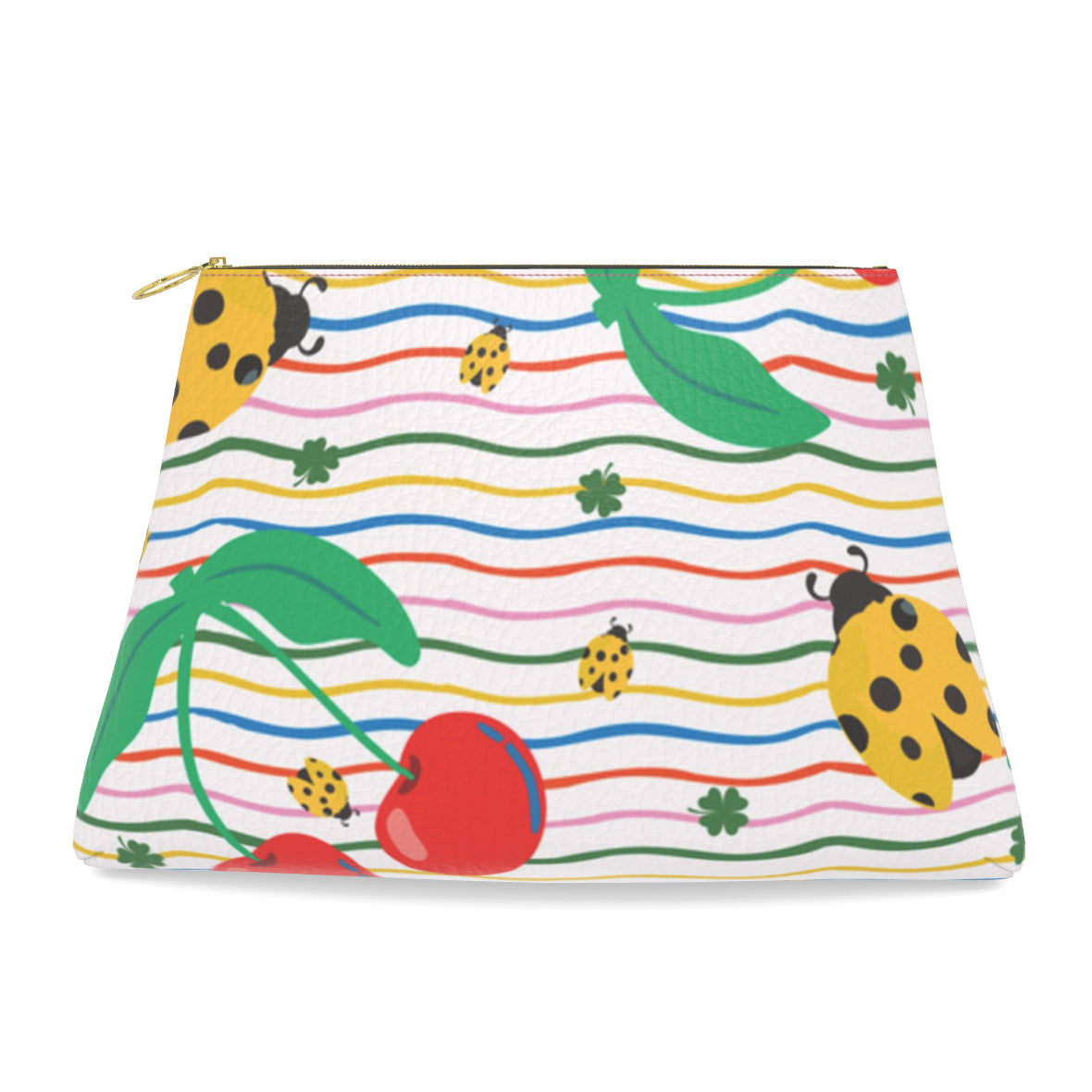 Roomy Leather Tile Bag / Clutch- LUCKY CHERRY by Fait à Main, MAHJ