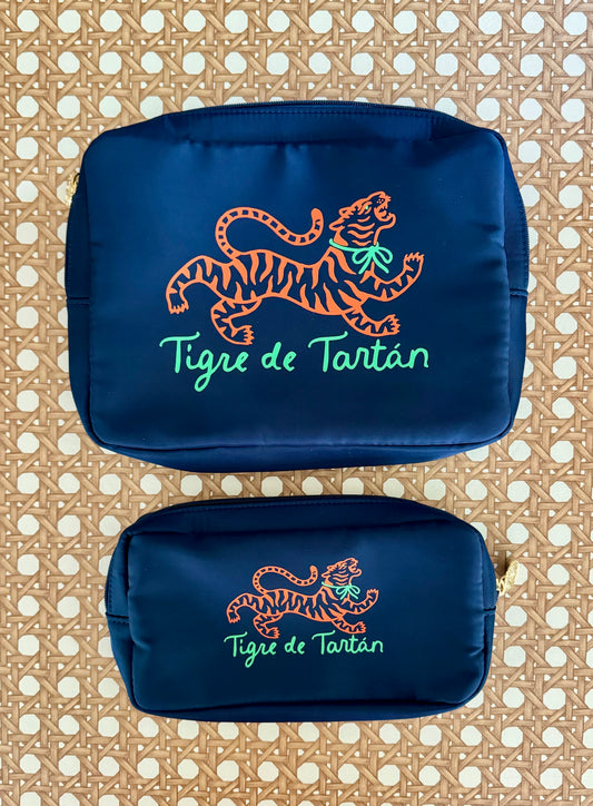 Nylon Satin Project Bag with Clear Window Front, TIGER, MEDIUM or LARGE