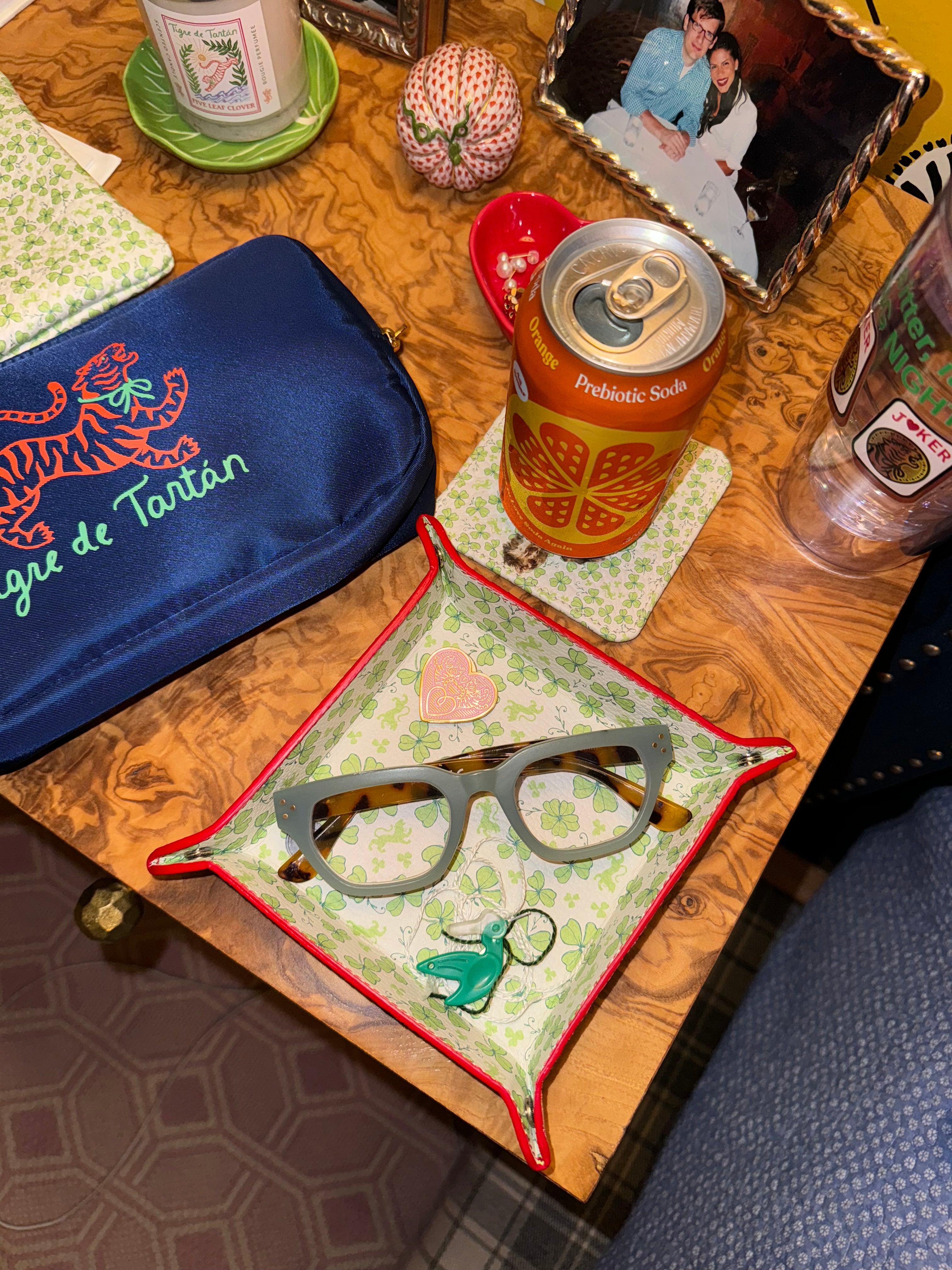 Leather Snap Tray, CLOVER SMALL – Tigre de Tartán