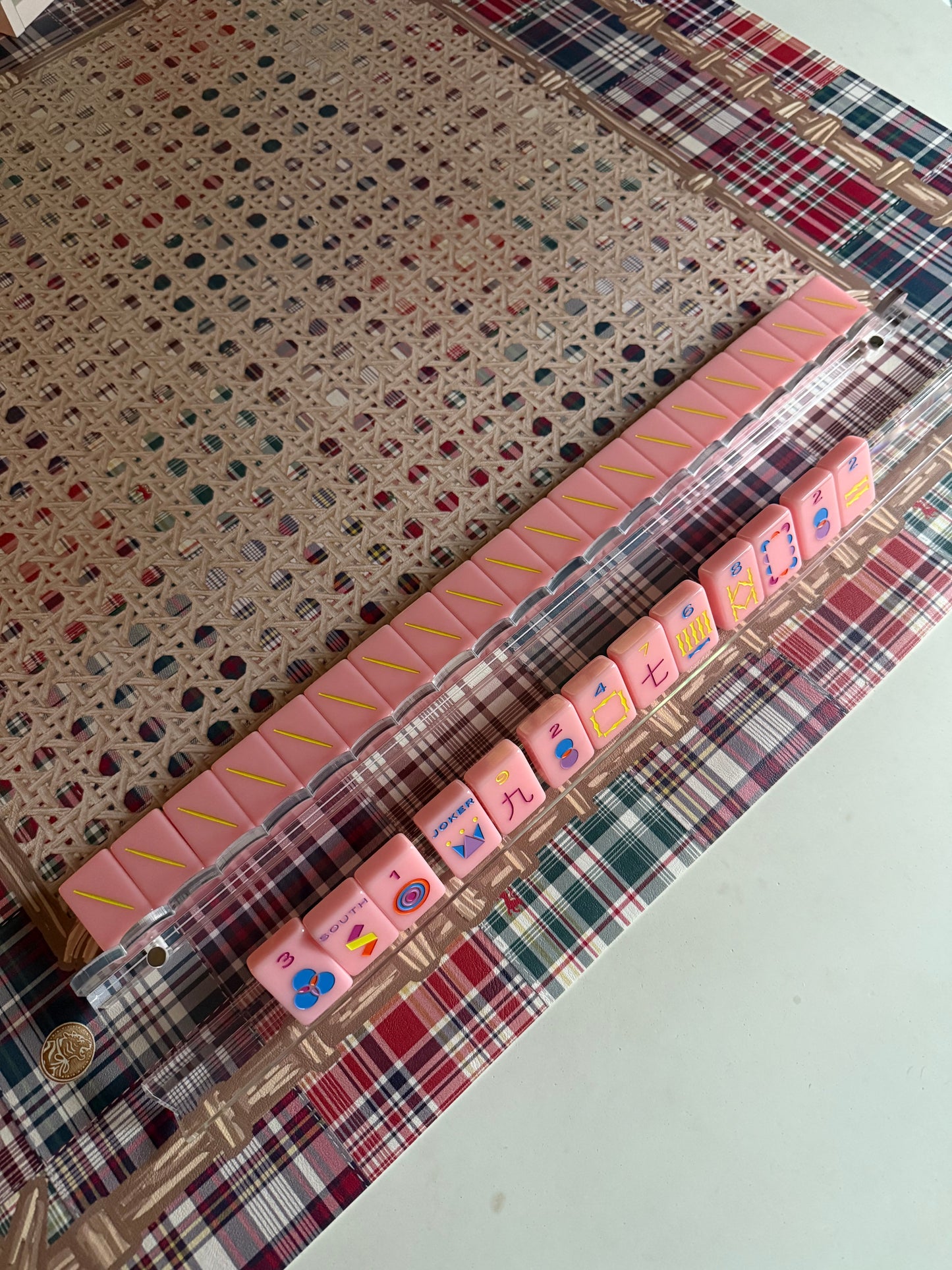 Scalloped Acrylic Mahjong Racks with Magnetic Pushers, SET of 4, With Dust Bag, ships NOW