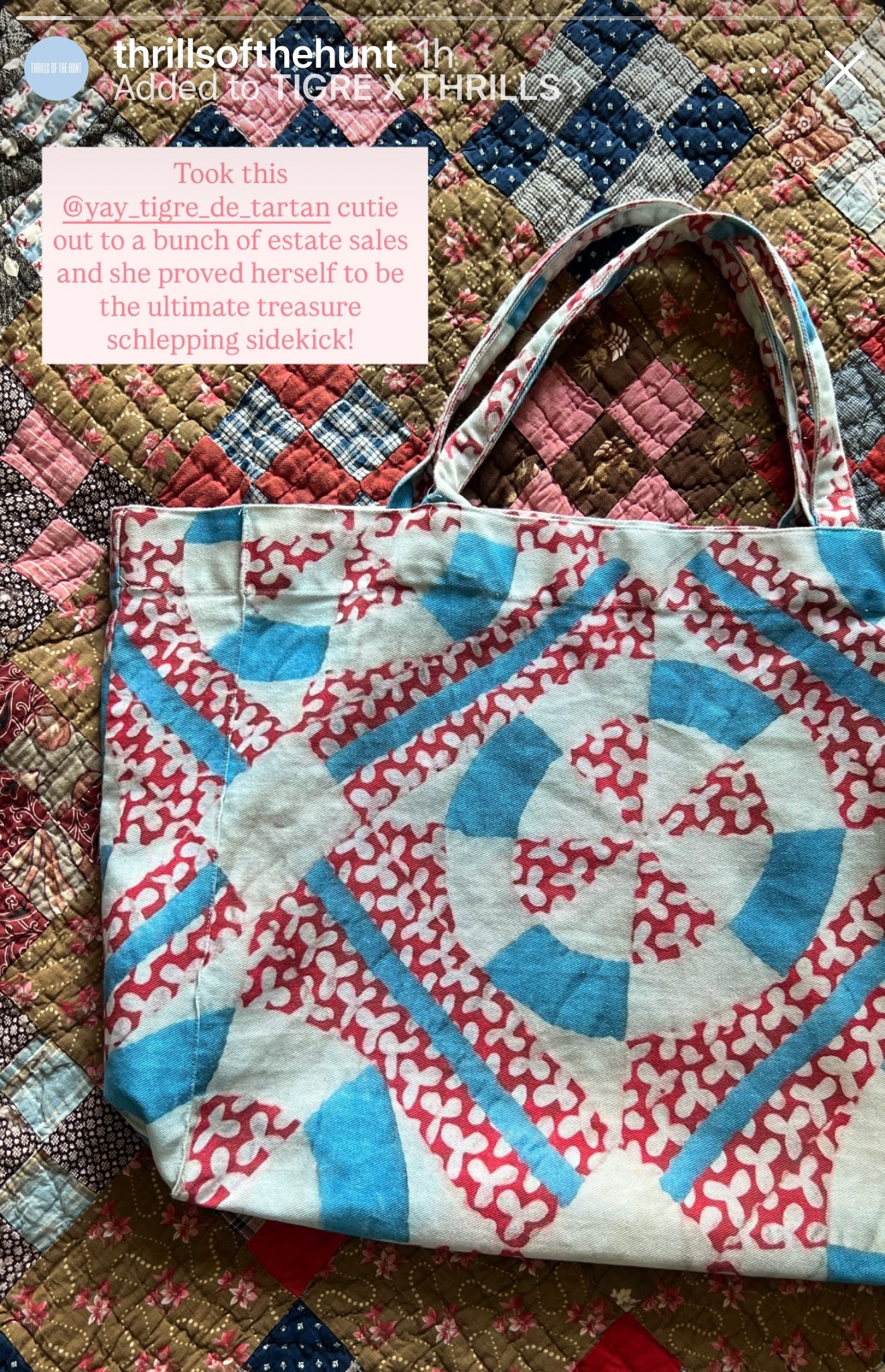Jumbo Slouchy Denim Tote, Union Crossing, Tigre de Tartán x Thrills of the Hunt