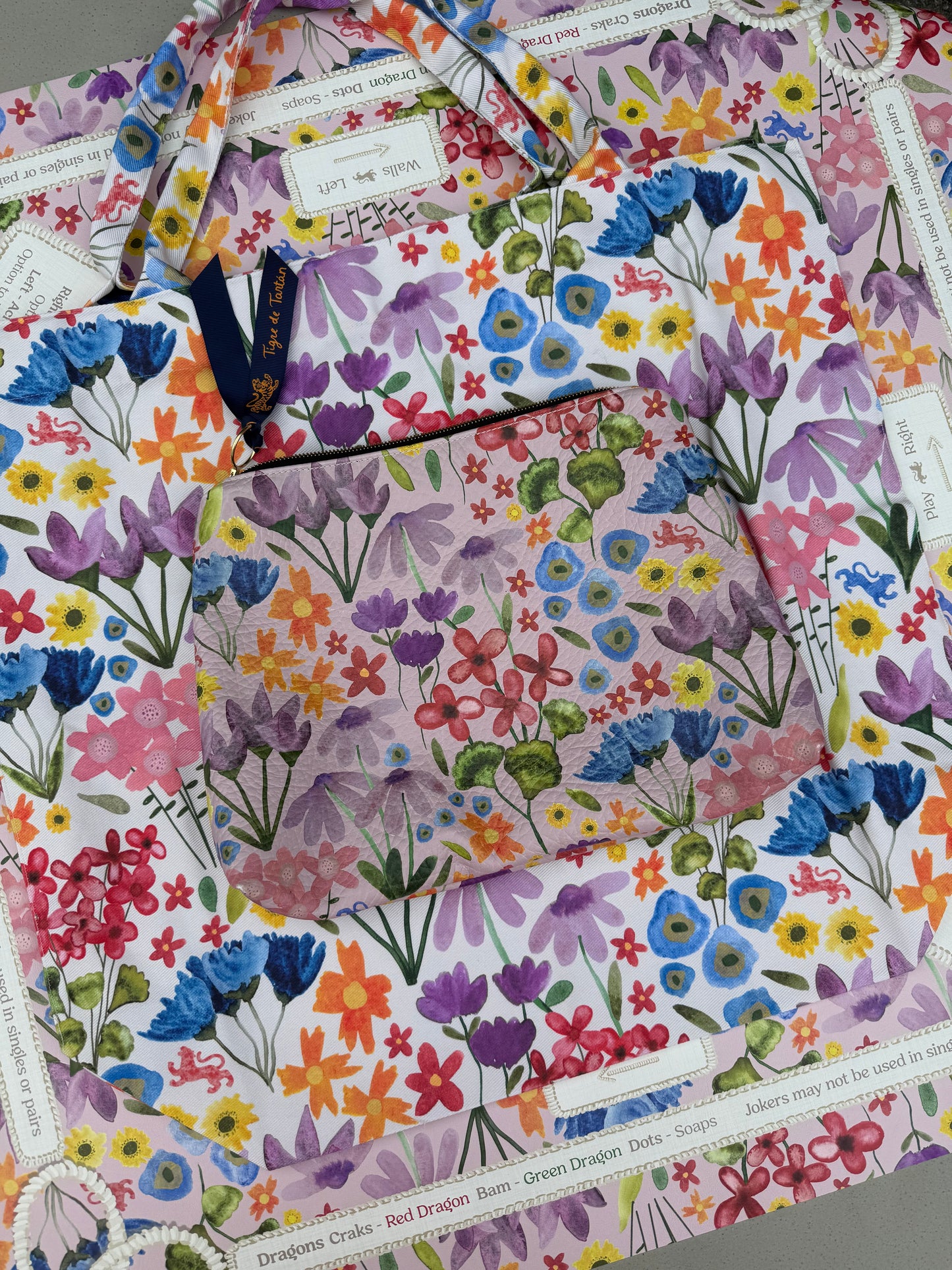 Roomy Leather Clutch, GARDEN PARTY