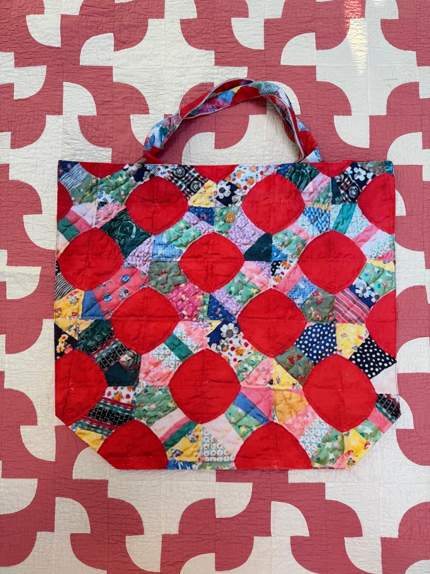 Jumbo Slouchy Denim Tote – Macintosh (Snowball Quilt) Tigre de Tartán x Thrills of the Hunt