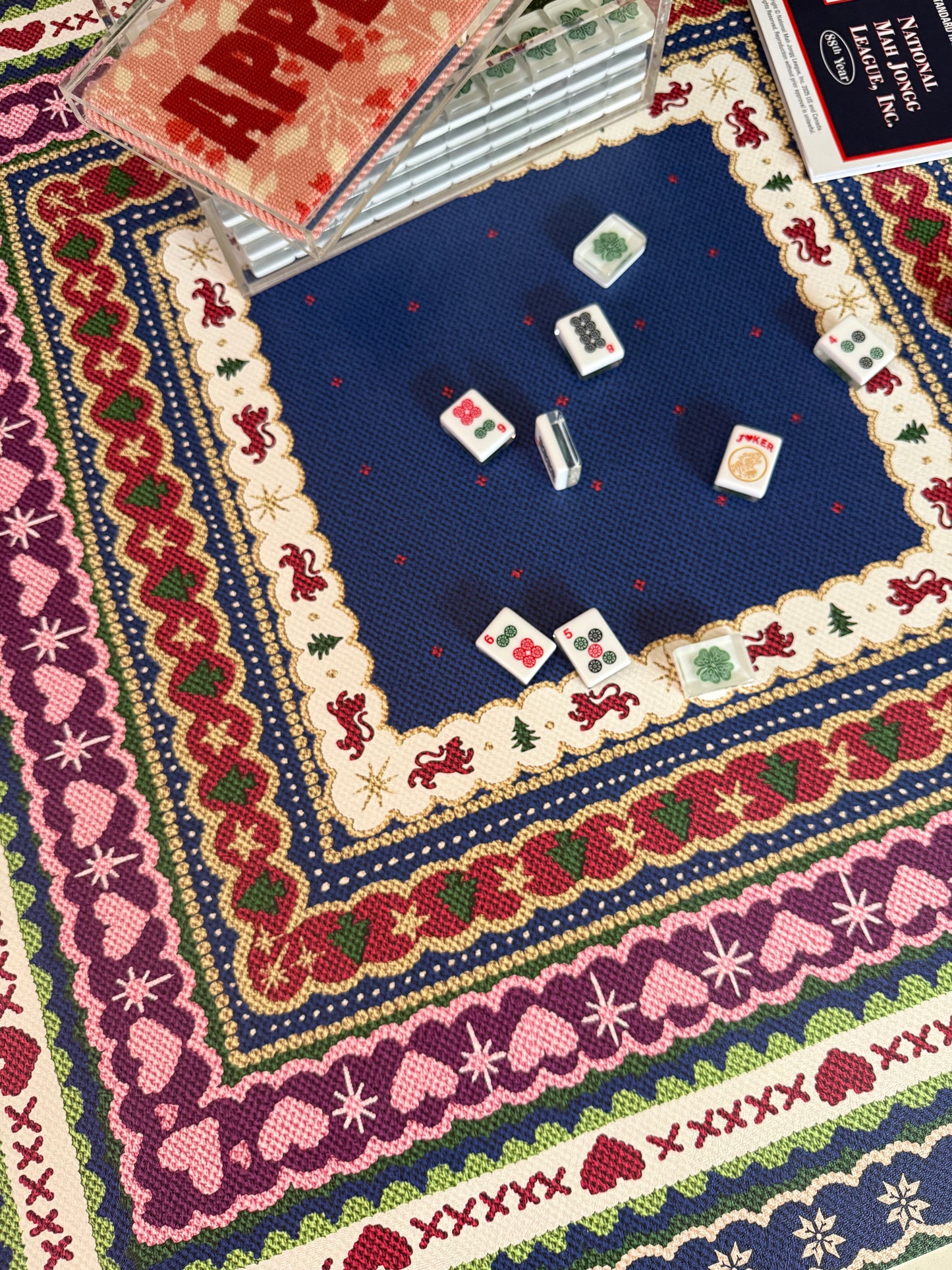 Roomy Leather Tile Bag- FAIR ISLE