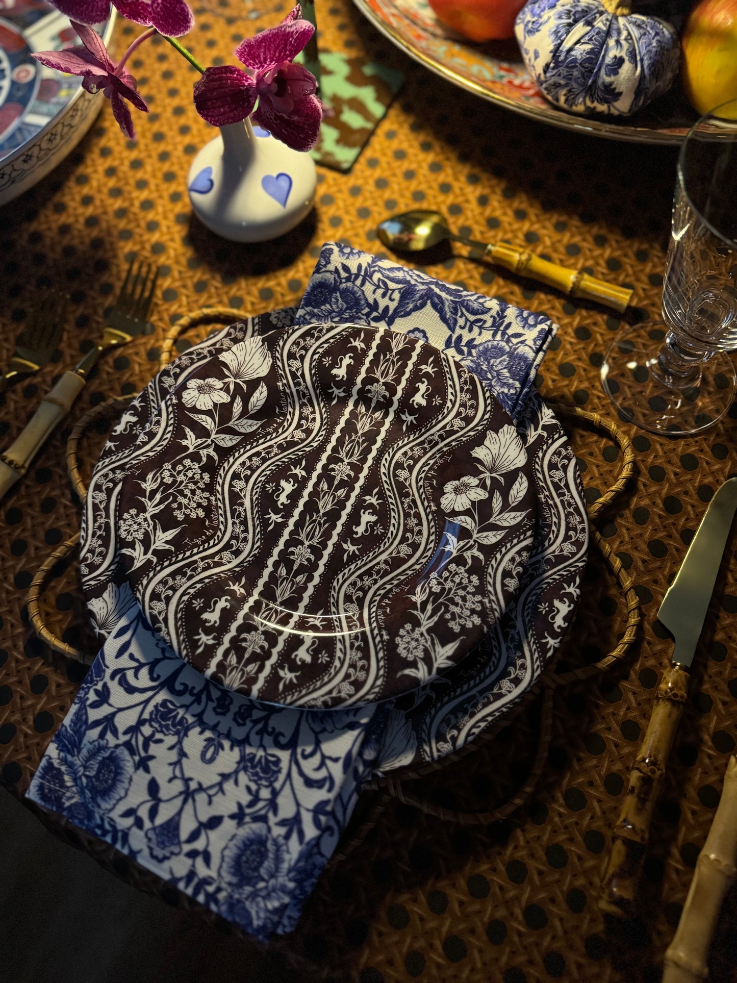 8" Melamine Salad/Dessert Plate, DOMINO GINGERBREAD, Set of 6