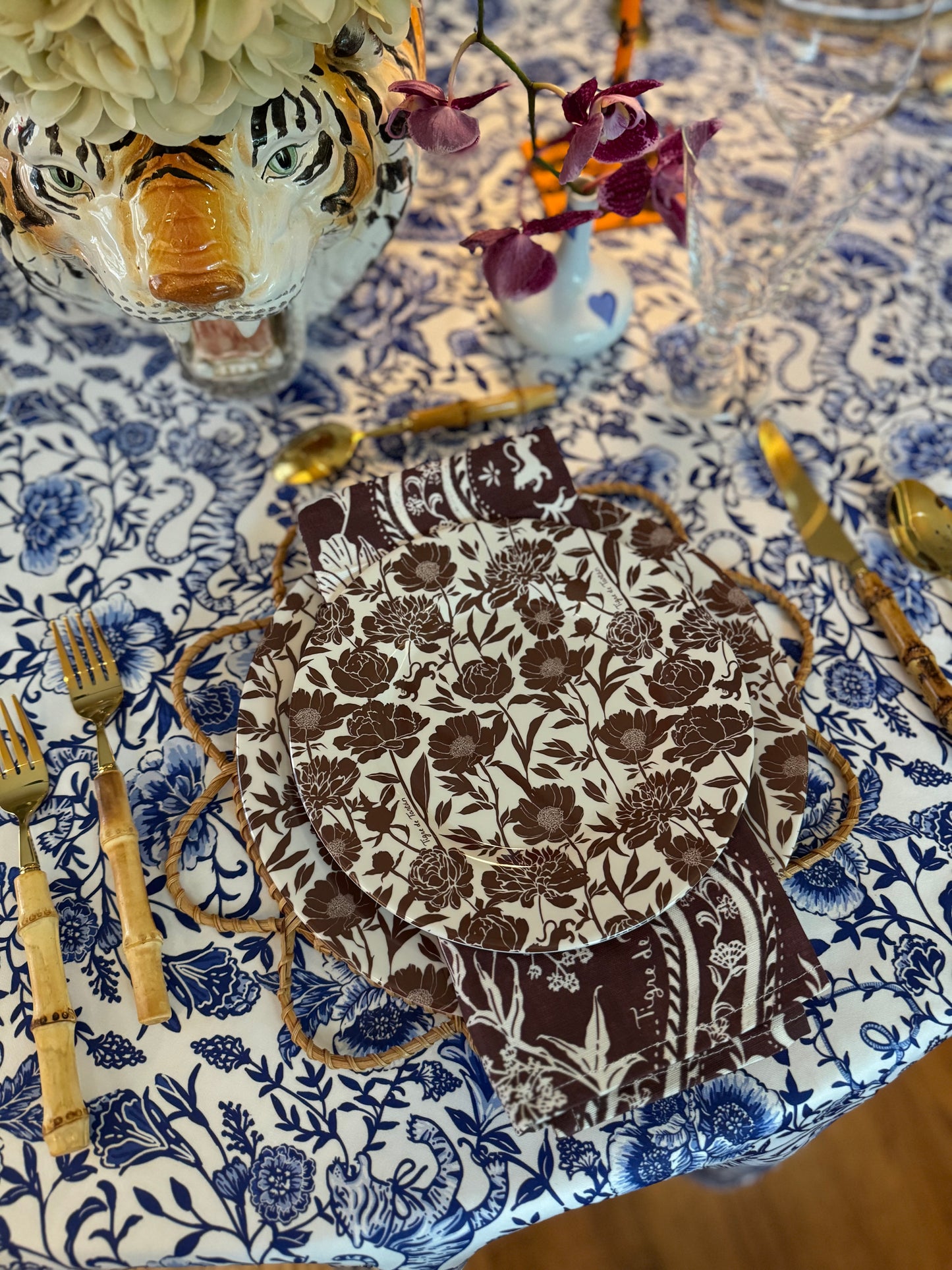 8" Melamine Salad/Dessert Plate, COCONUT PEONY, Set of 6