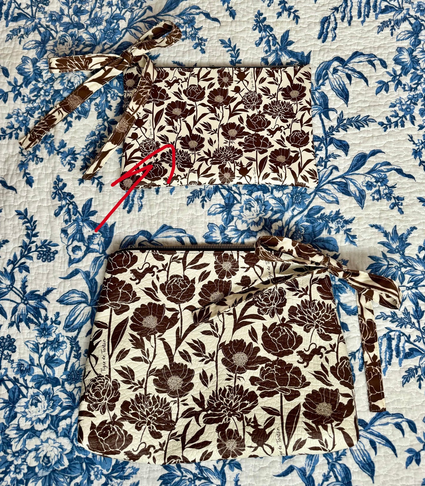 Medium Leather Pouch- PRINTED LEOPARD FUR