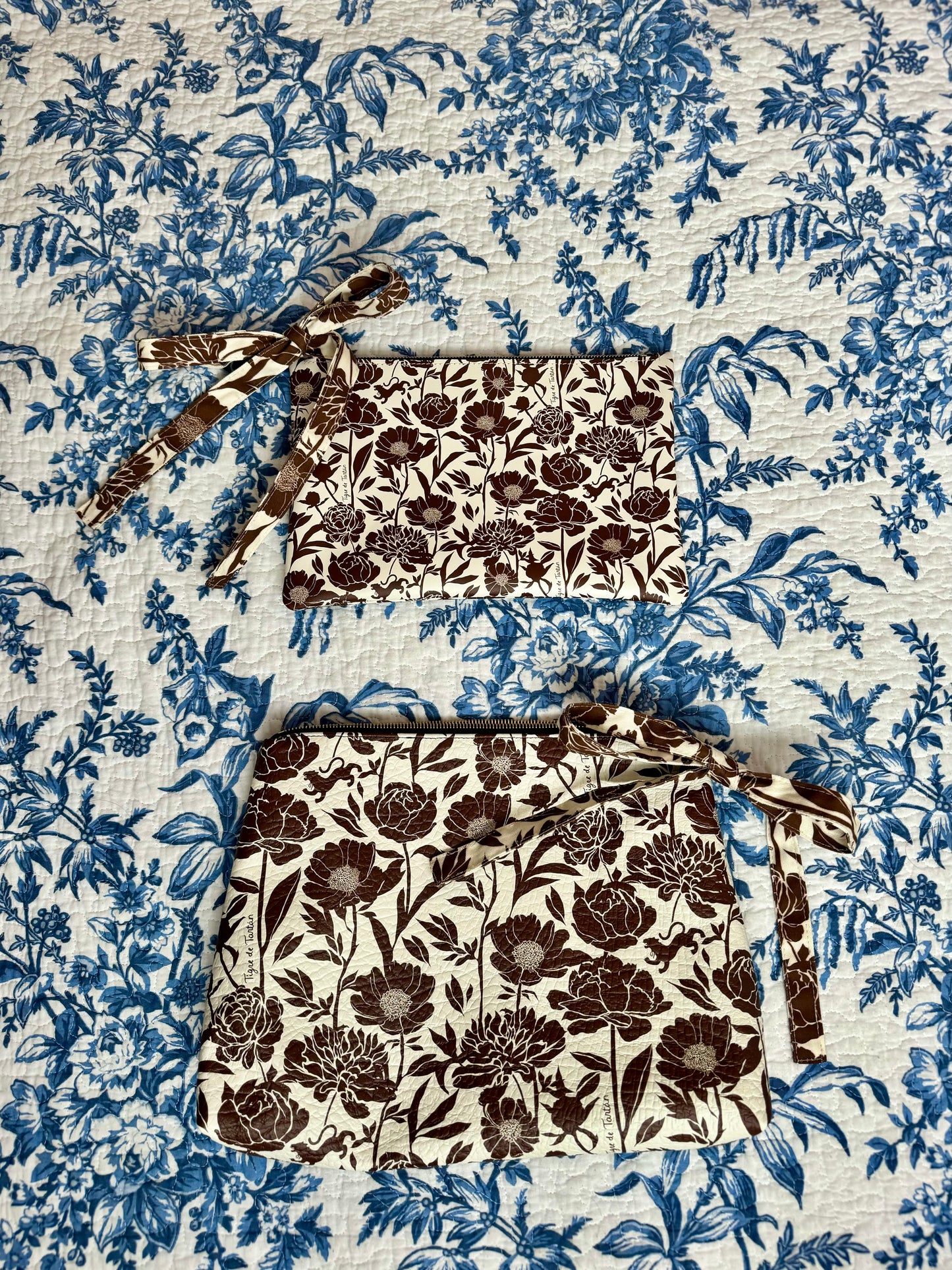 Roomy Leather Clutch, GARDEN PARTY