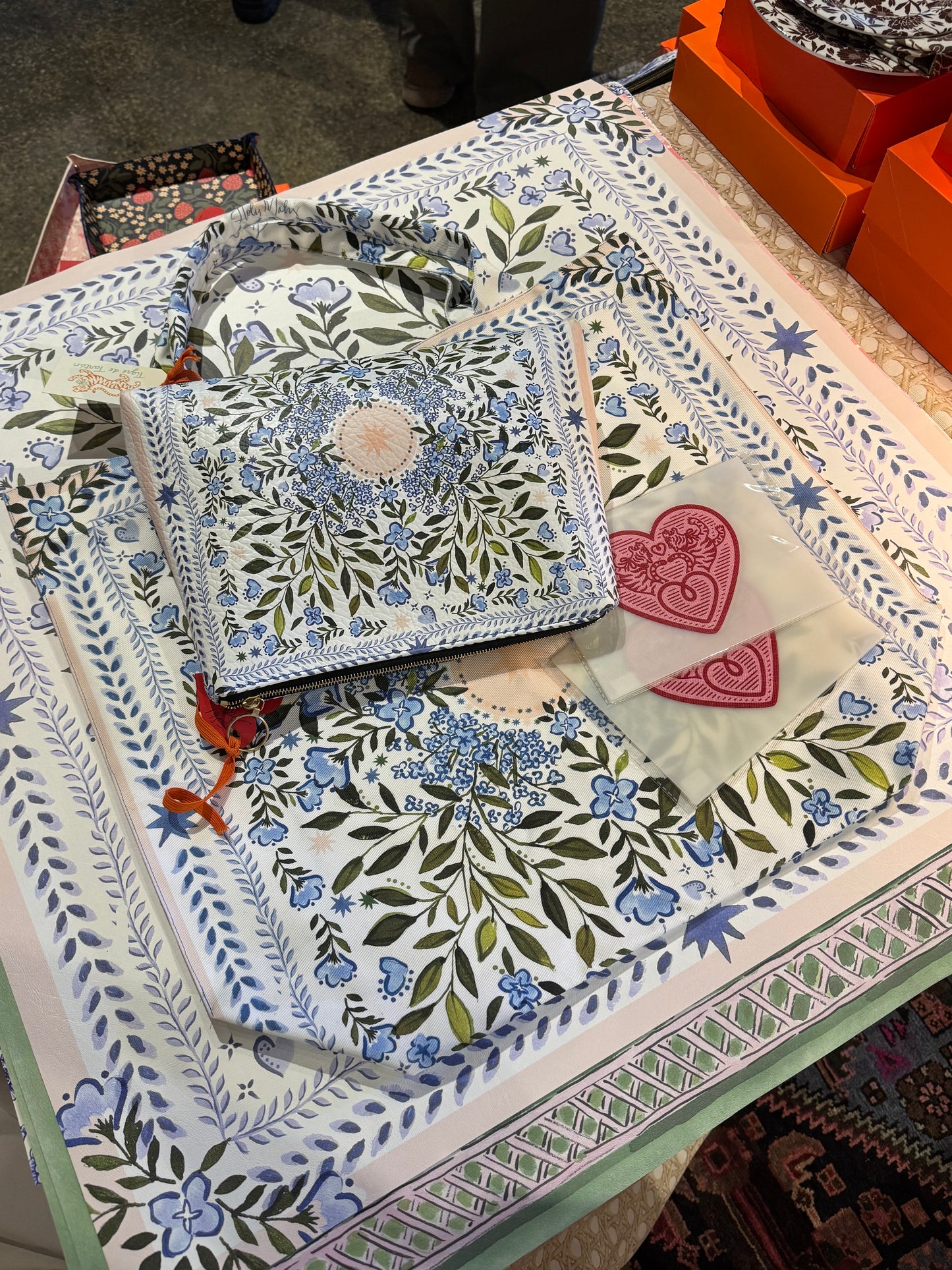 HOLY MAHJ Mahjong Gaming Mat, Bluest Blooms ***RULES EDITION